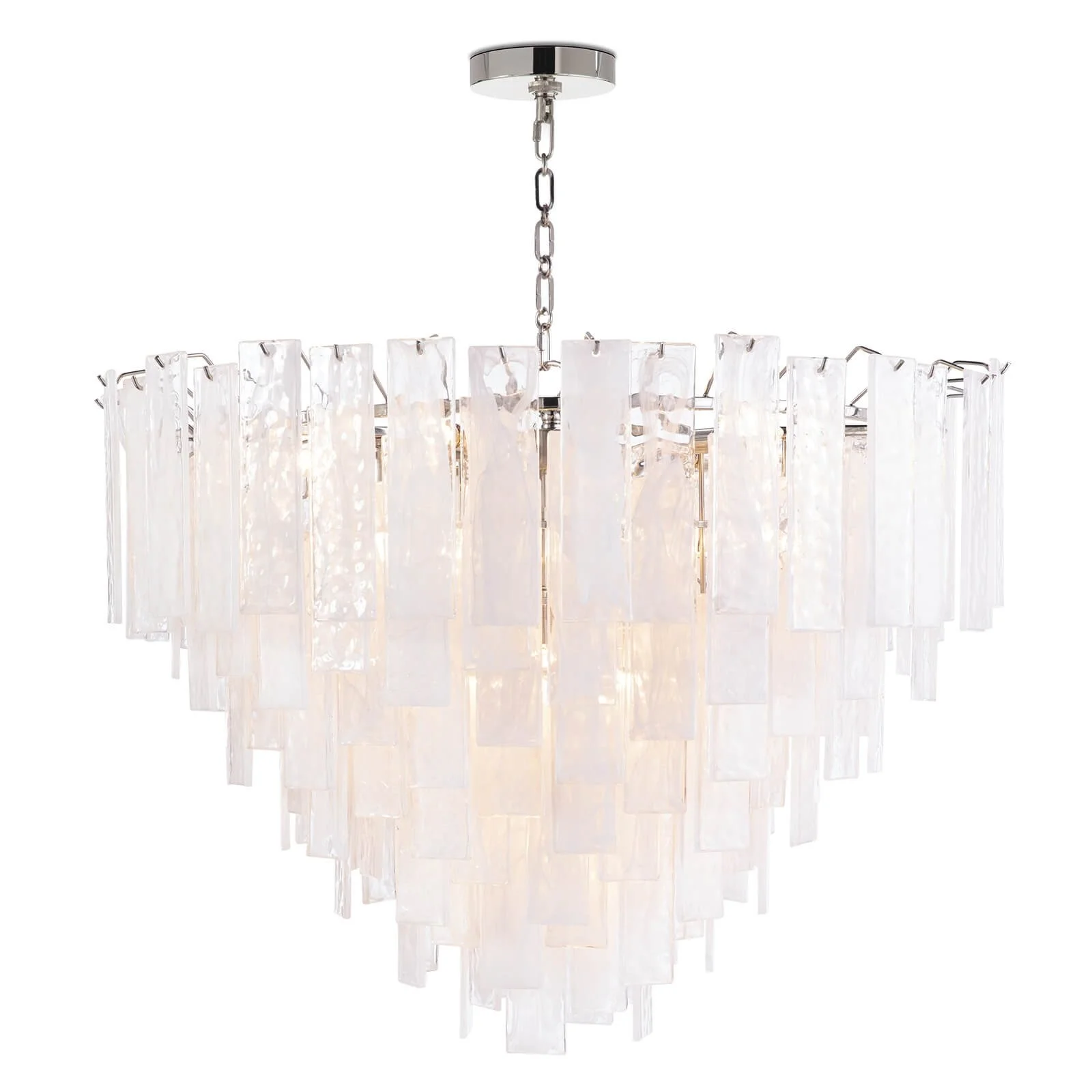 Large Nickel Glacier Chandelier