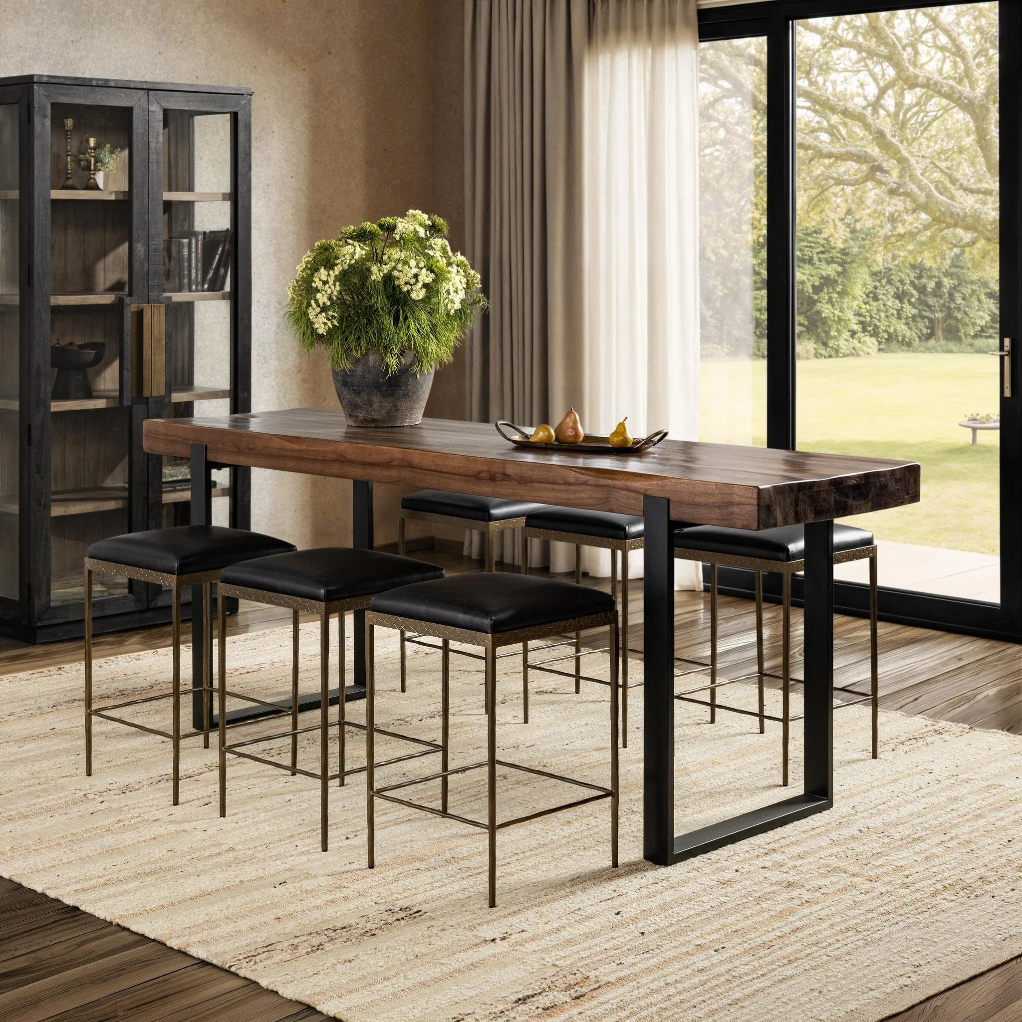 Duarte Solid Wood Rectangular Counter Table