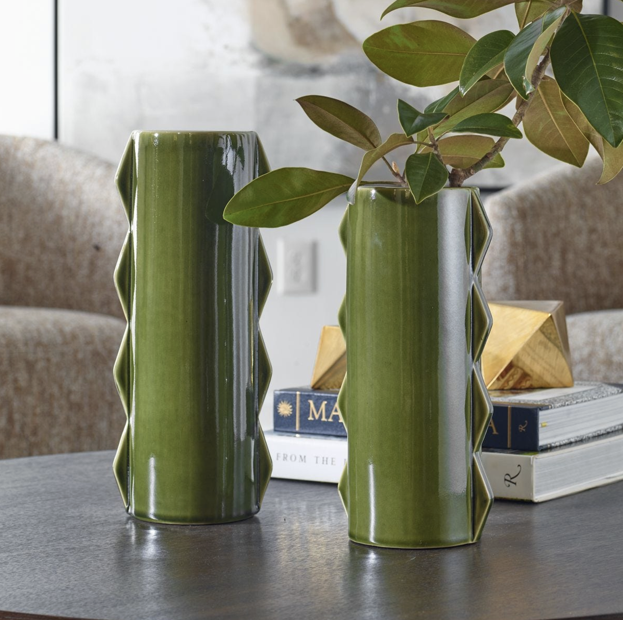 Set of 2 Meander Vases