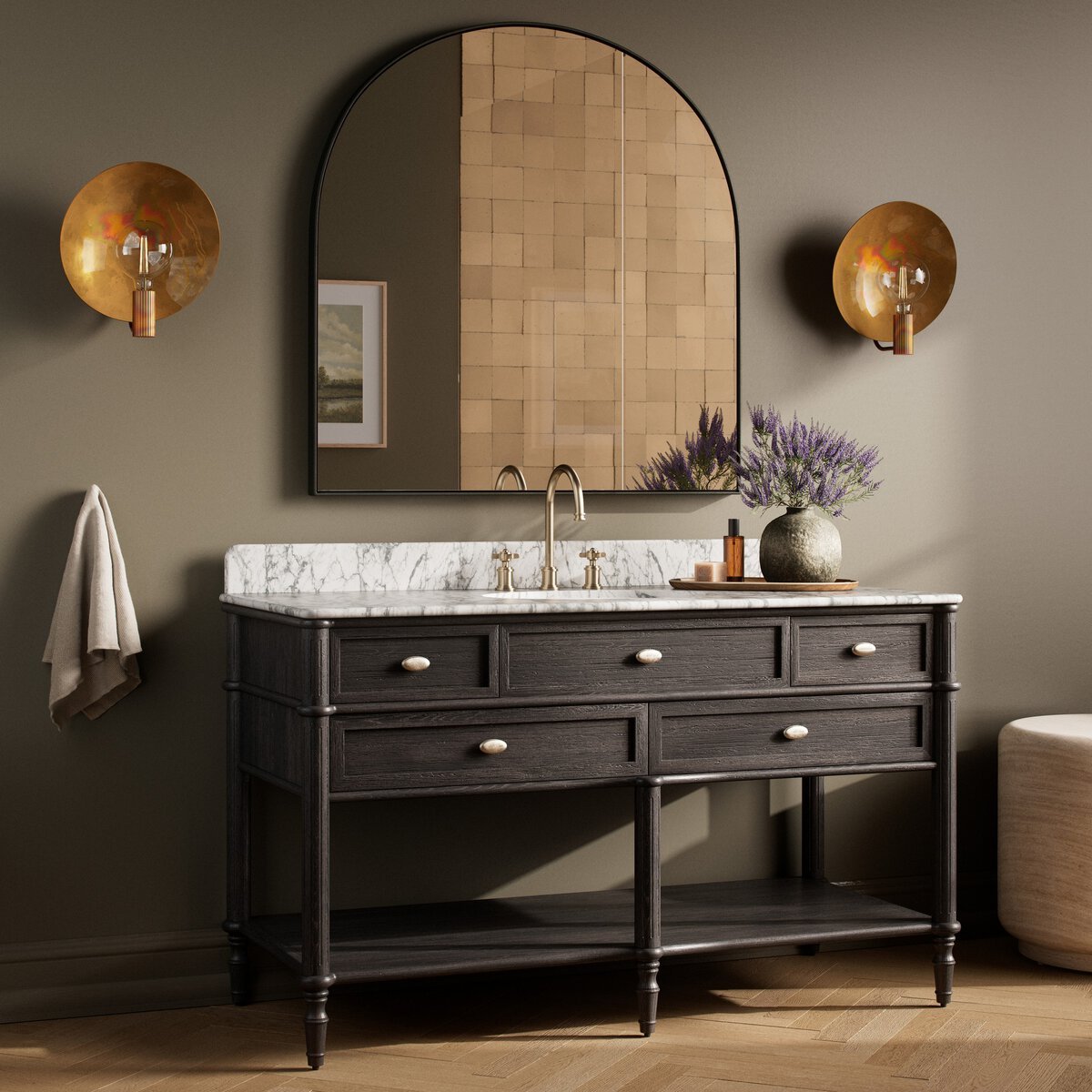 Black Toulouse Single Wide Vanity