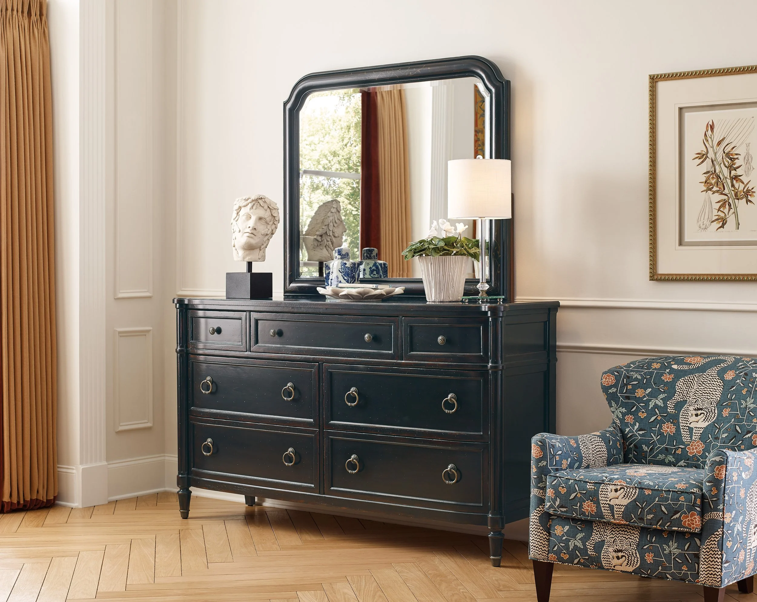 Black Cherry Charleston Seven-Drawer Dresser
