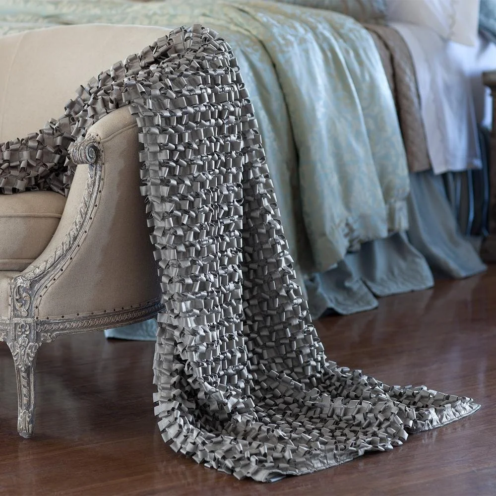 Pewter Ribbon Pillow/Throw