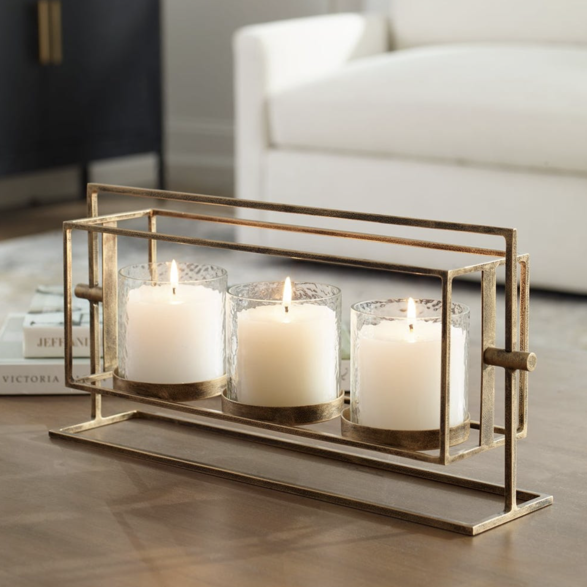Gold Wenman Triple Candleholder
