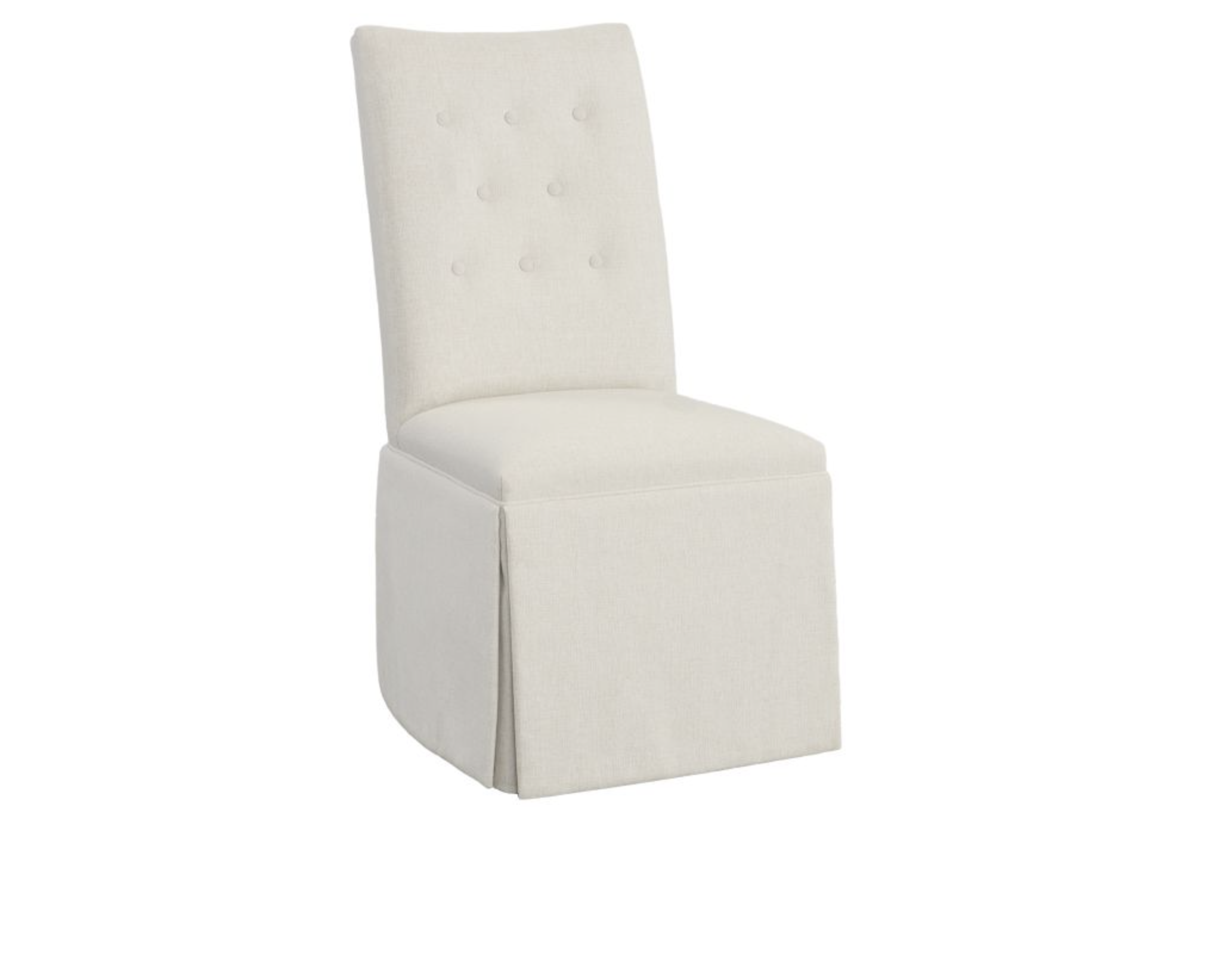 Customizable Tufted Concave Tall Back Skirted Dining Chair