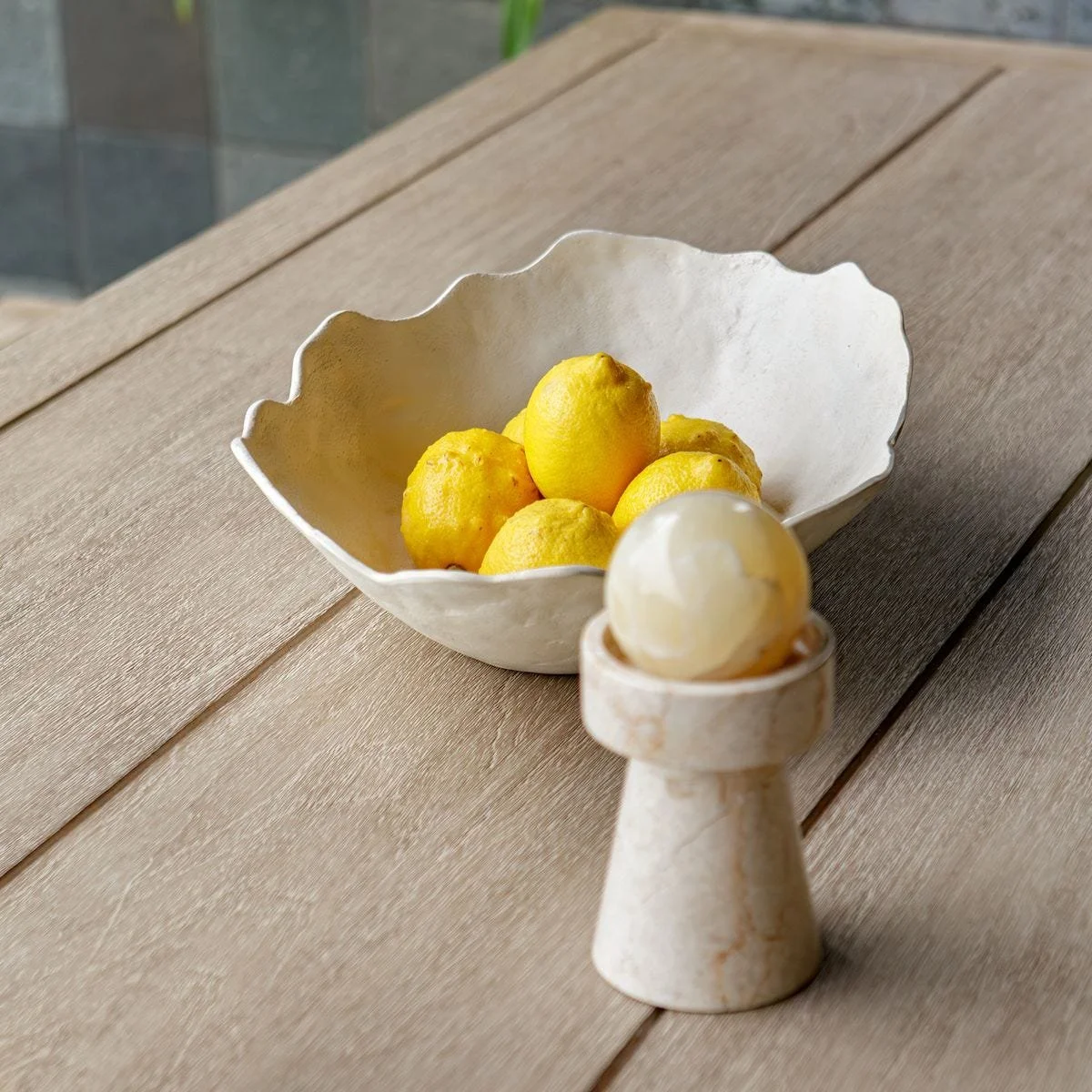 Warm White Obscura Outdoor Bowl