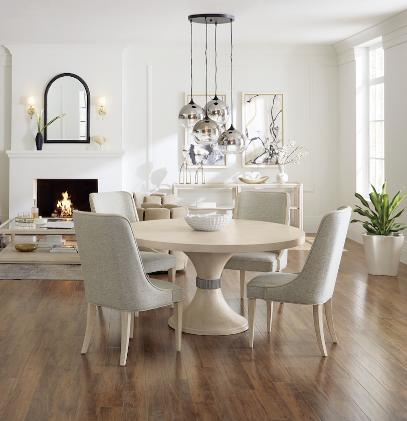 Nouveau Chic Round Pedestal Dining Table