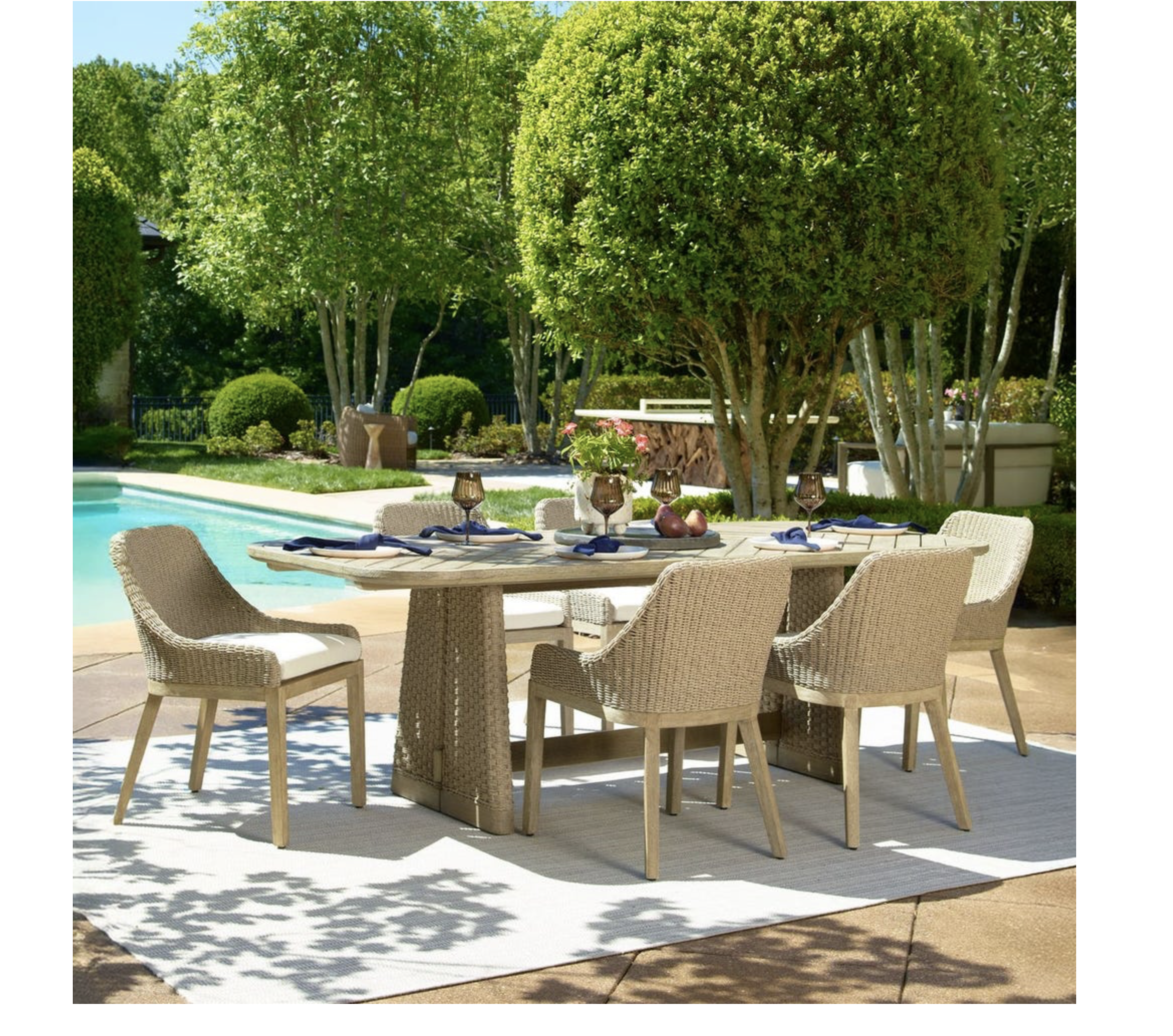 Harbor Herringbone Indoor-Outdoor Dining Table