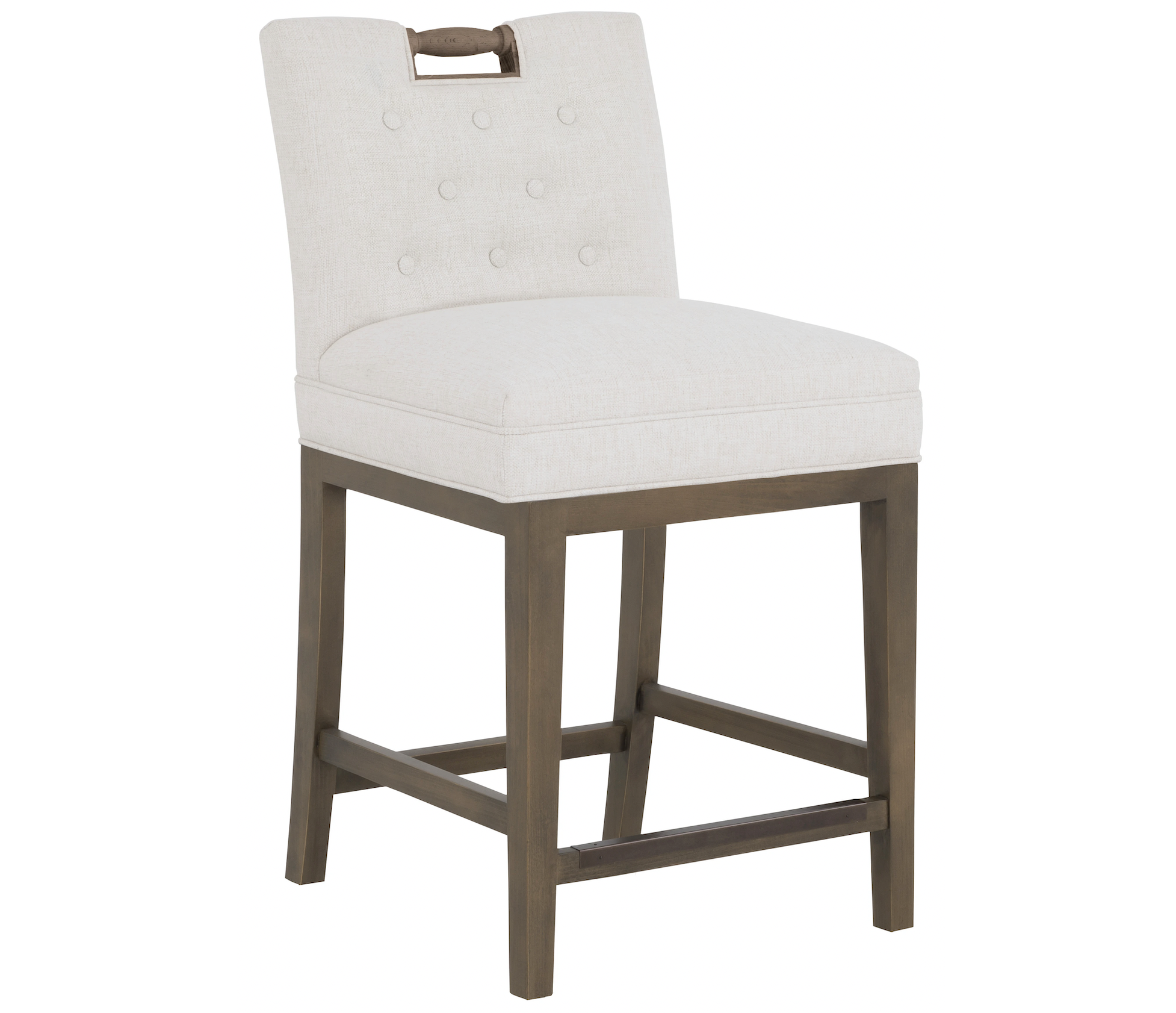 Customizable Tufted Pull Short Back Stationary Stool