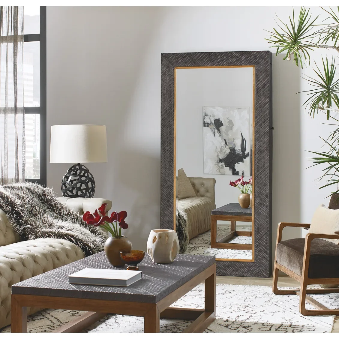 Big Sky Floor Mirror with Jewelry Storage