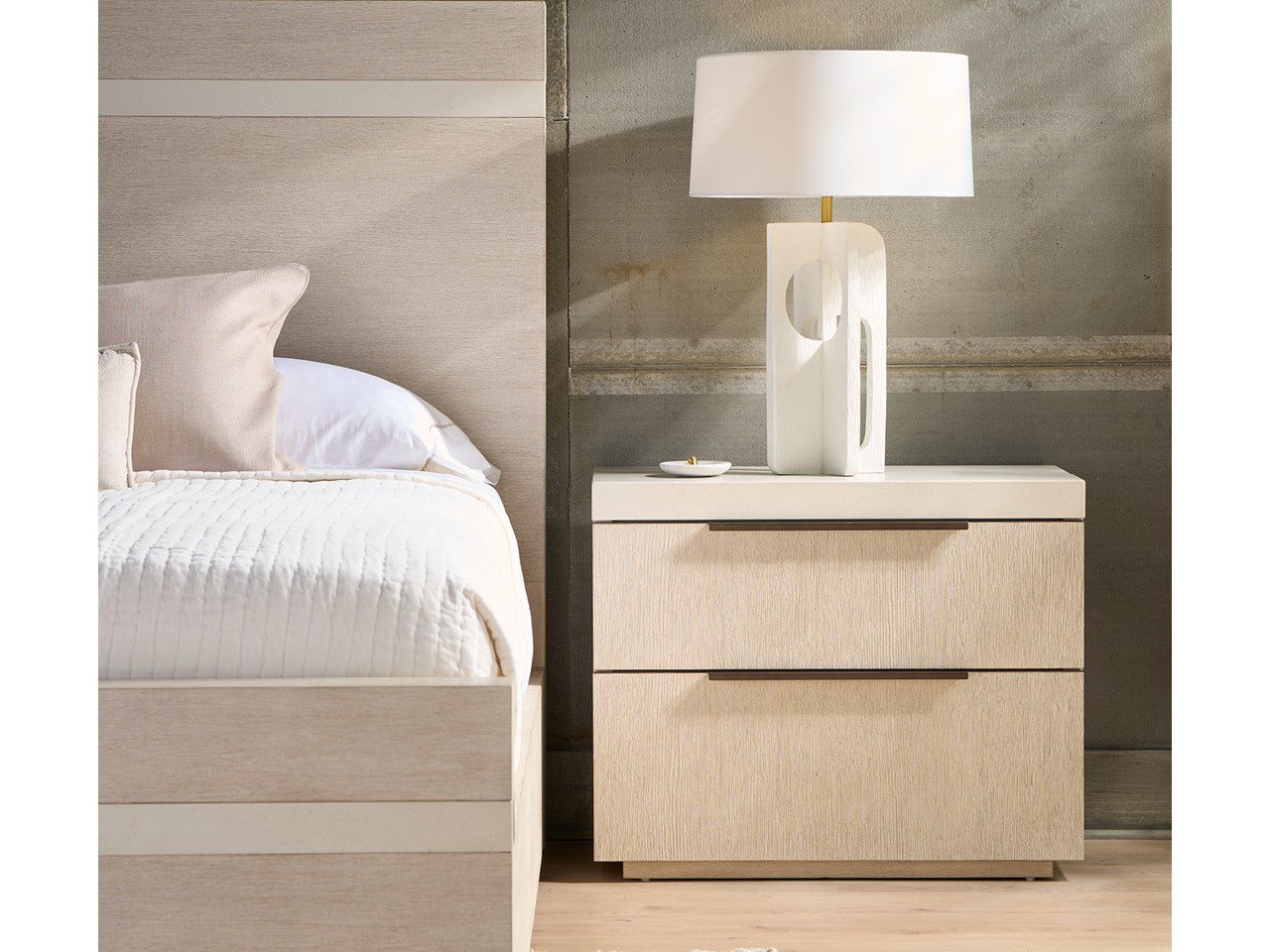 Quartz 2 Drawer Nightstand