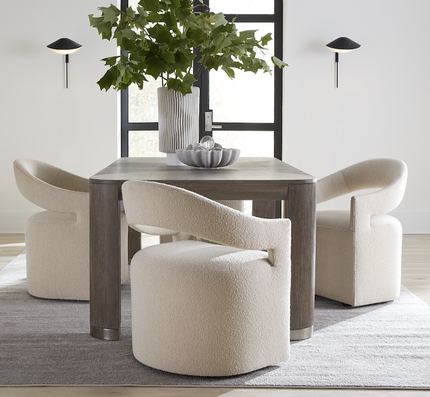 Dark Modern Mood Leg Dining Table w/ 1-24in Leaf