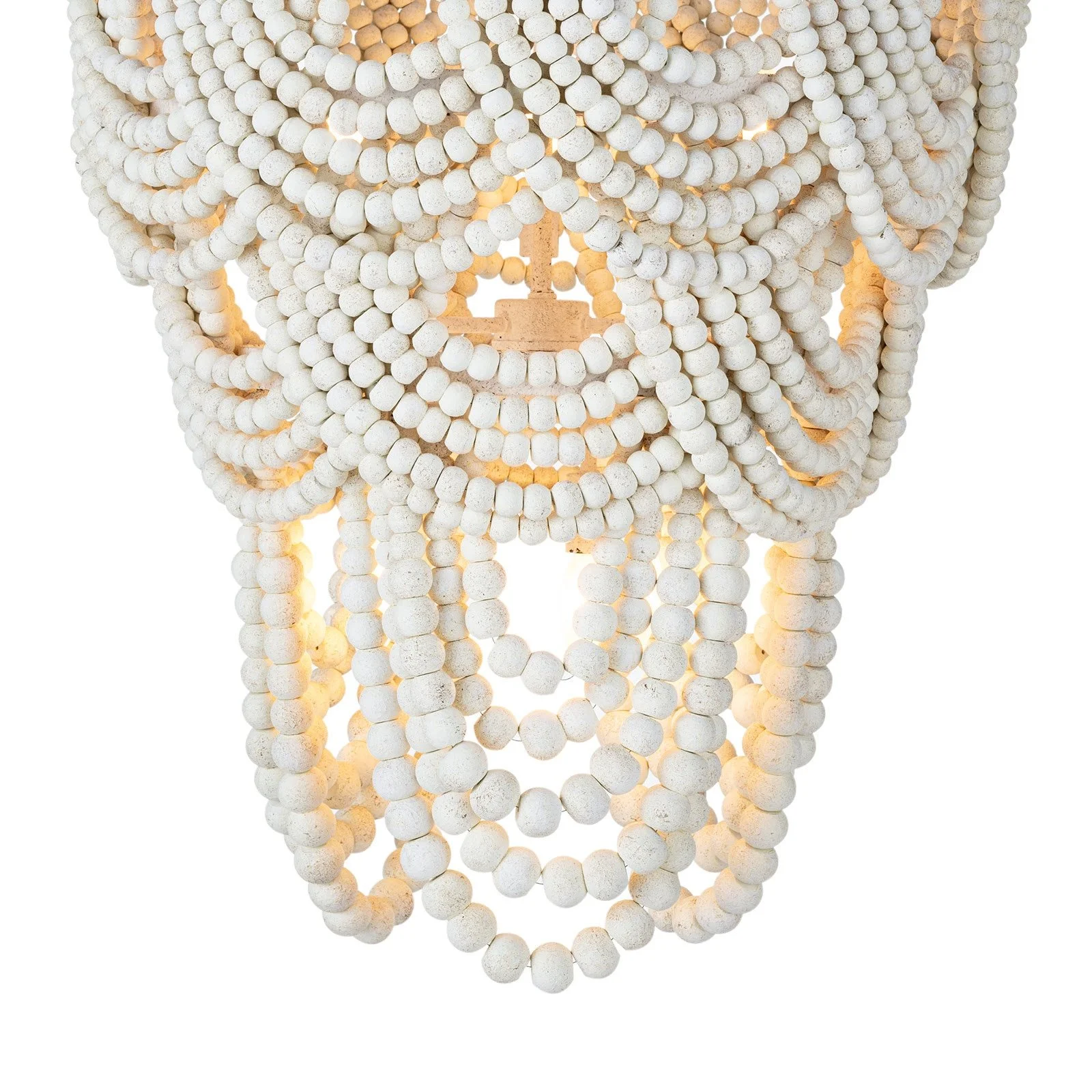 White Lorelei Wood Bead Chandelier