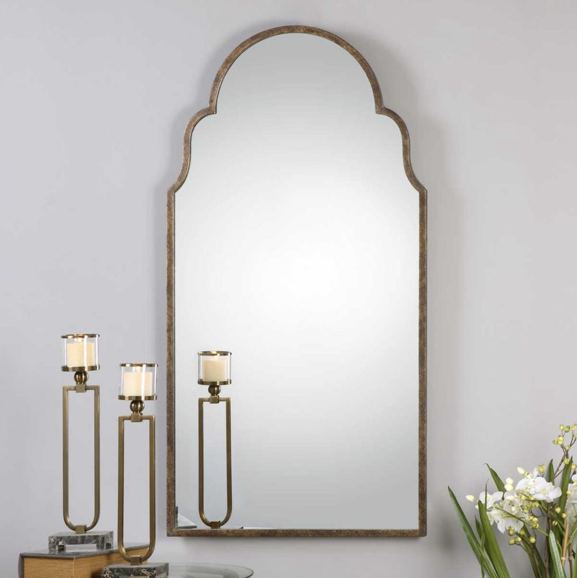 Braydon Tall Bronze Arch Mirror