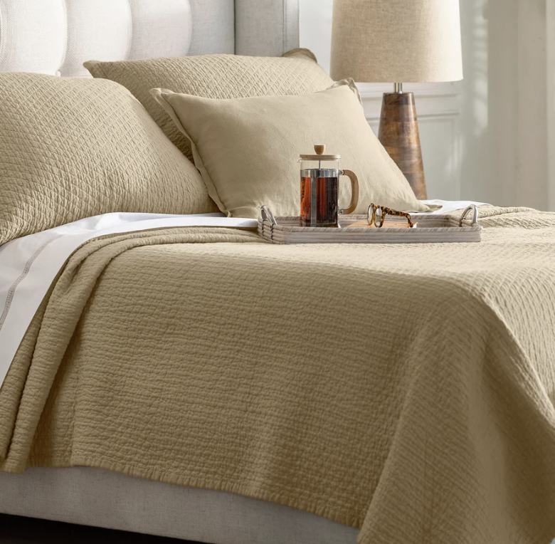Dawn Quilted Croissant Herringbone Coverlet Collection