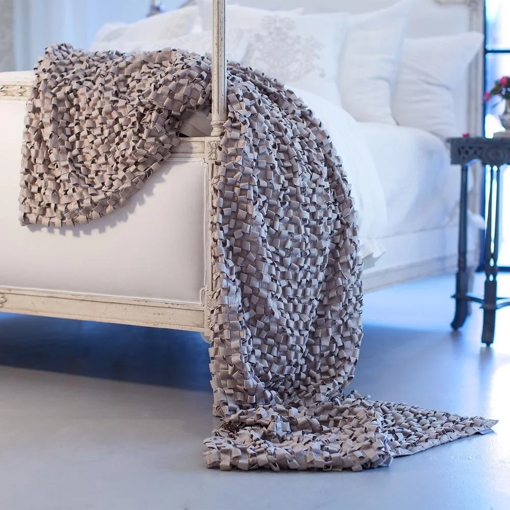 Silver Ribbon Pillow/Throw