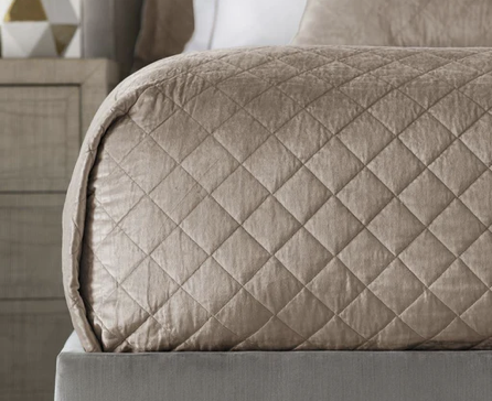 Chloe Pre-Wash Champagne Velvet Coverlet Collection