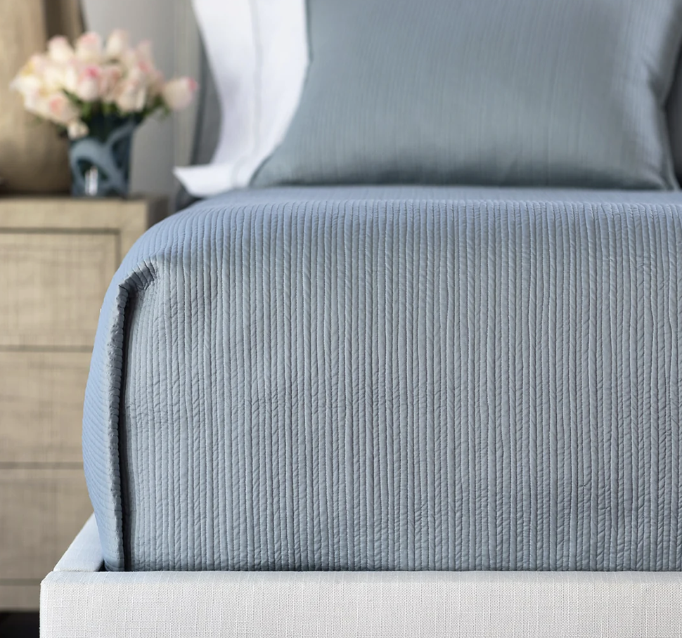 Retro Blue Quilted Coverlet Collection