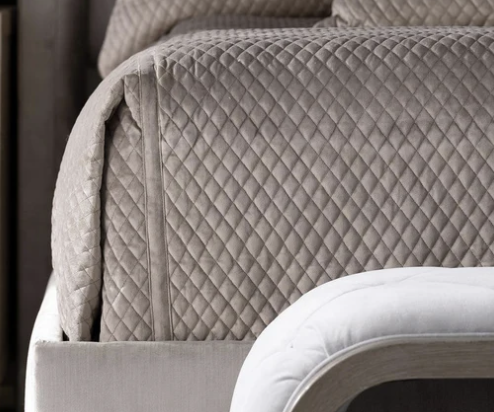 Valentina Quilted Buff Velvet Coverlet Collection