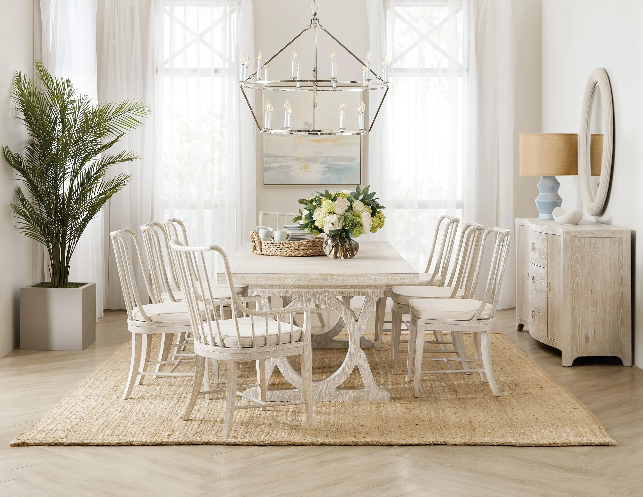 Serenity Topsail Rectangle Dining Table w/ 2-18in Leaves