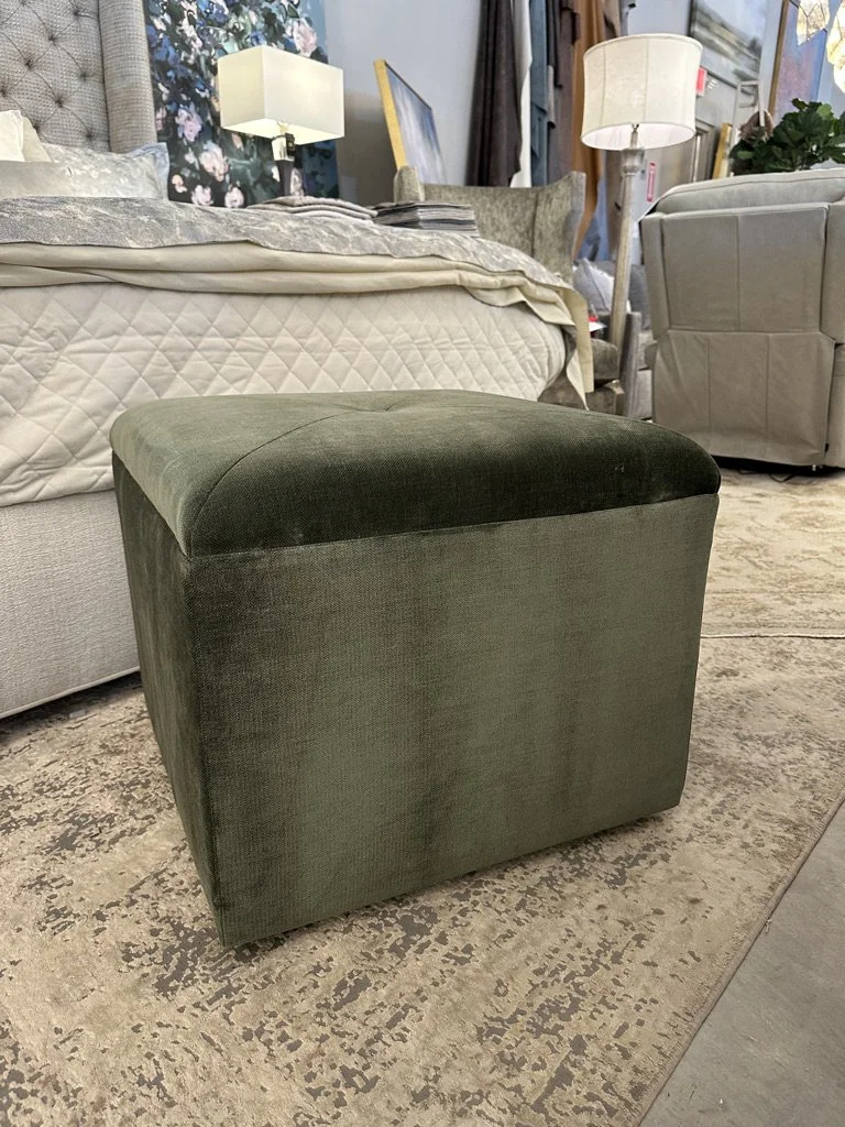 Customizable Custom Choices 22" Square Ottoman with Upholstered Base