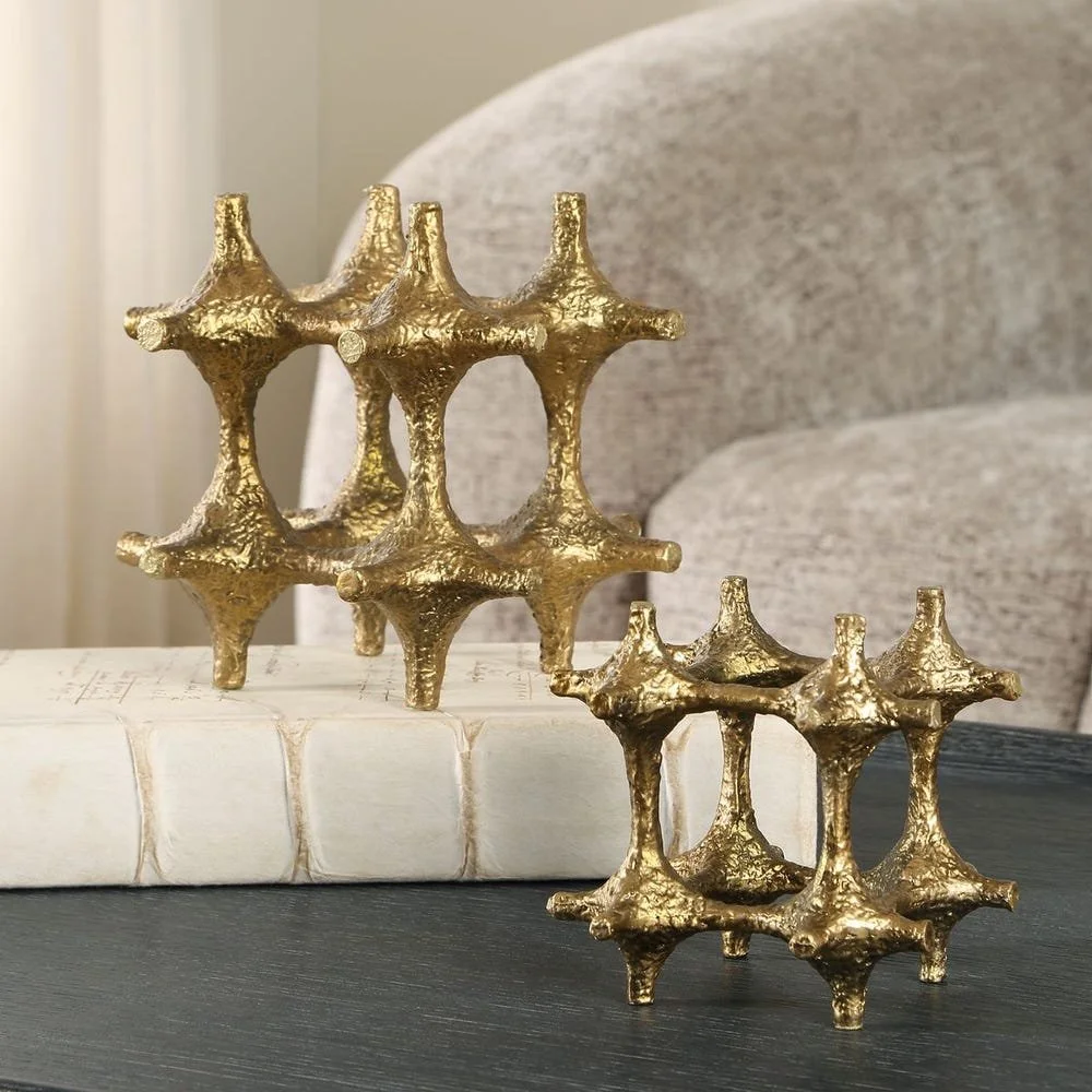 Set of 2, Gilded Connection Sculptures