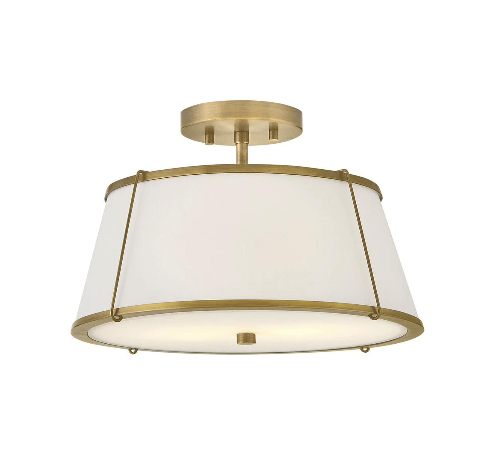 Lacquered Dark Brass Medium Clarke Semi-Flush Mount