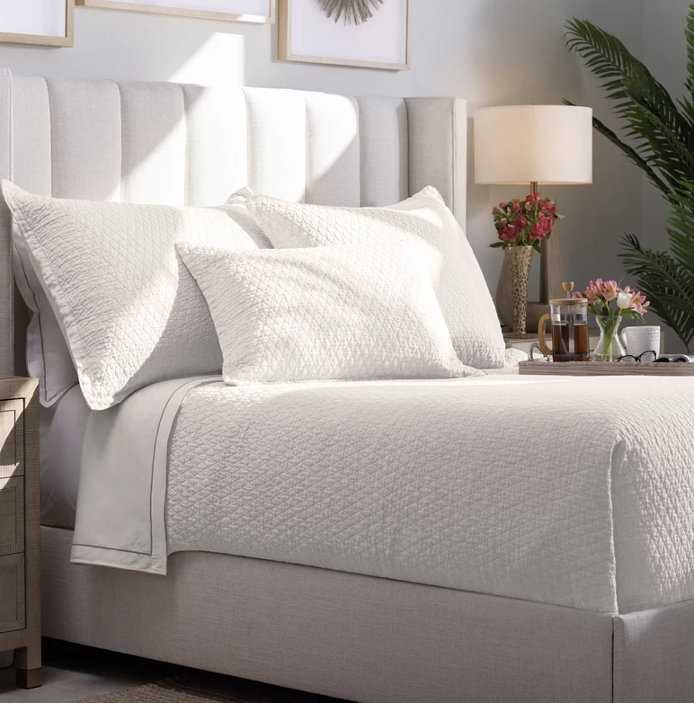 Dawn Quilted White Herringbone Coverlet Collection