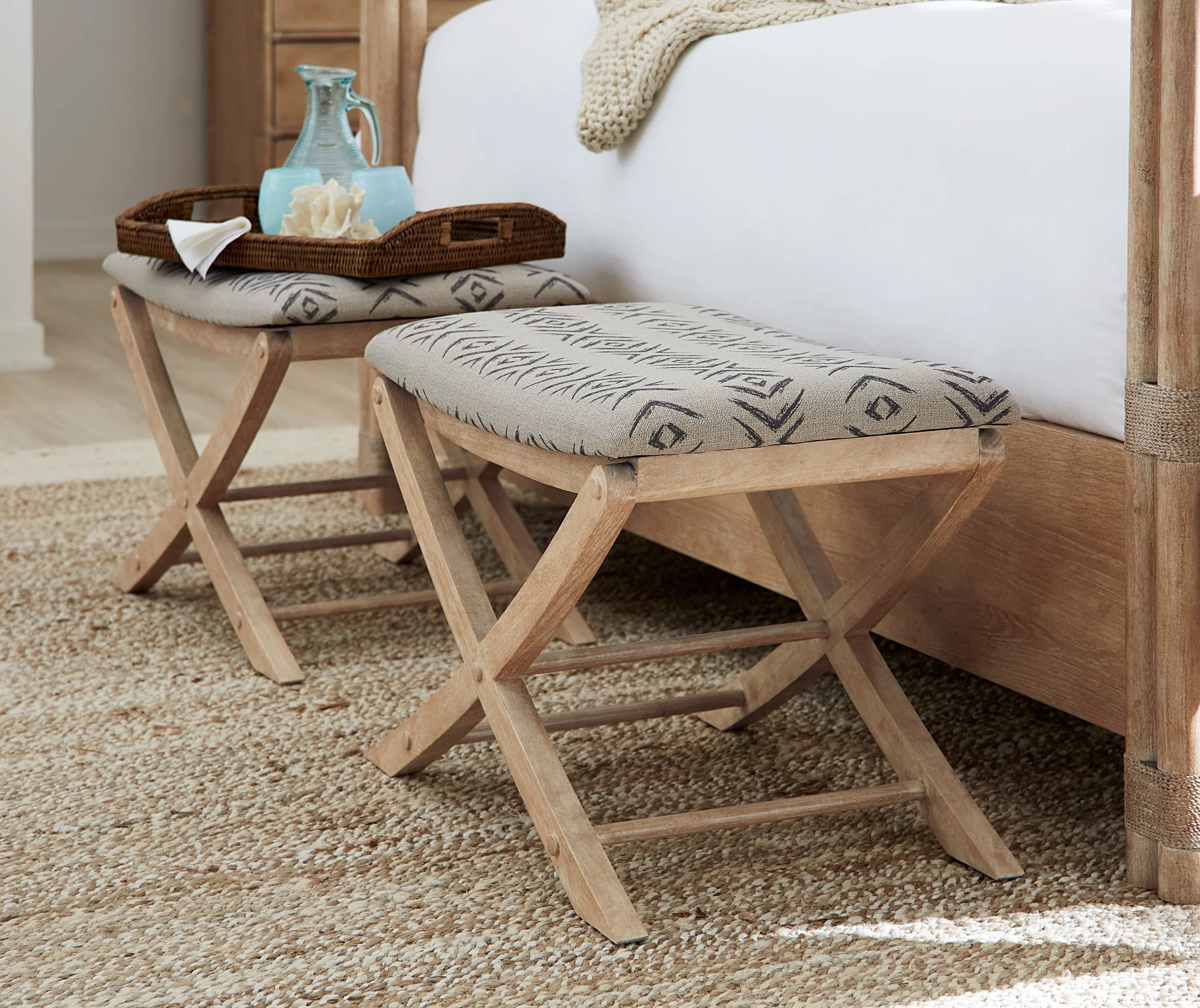 Natural Retreat Camp Stool Bed Bench