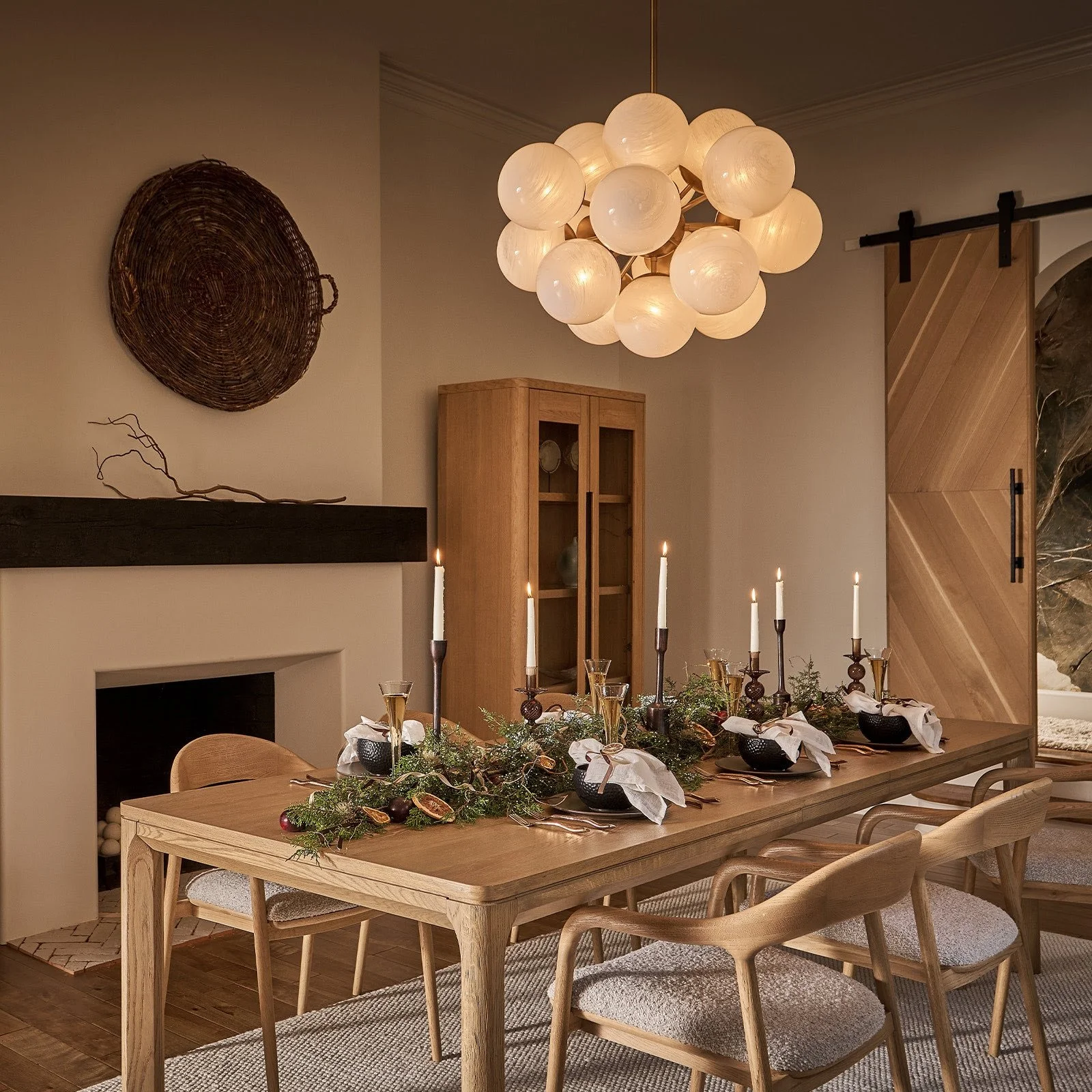 White Nickel Shine Chandelier