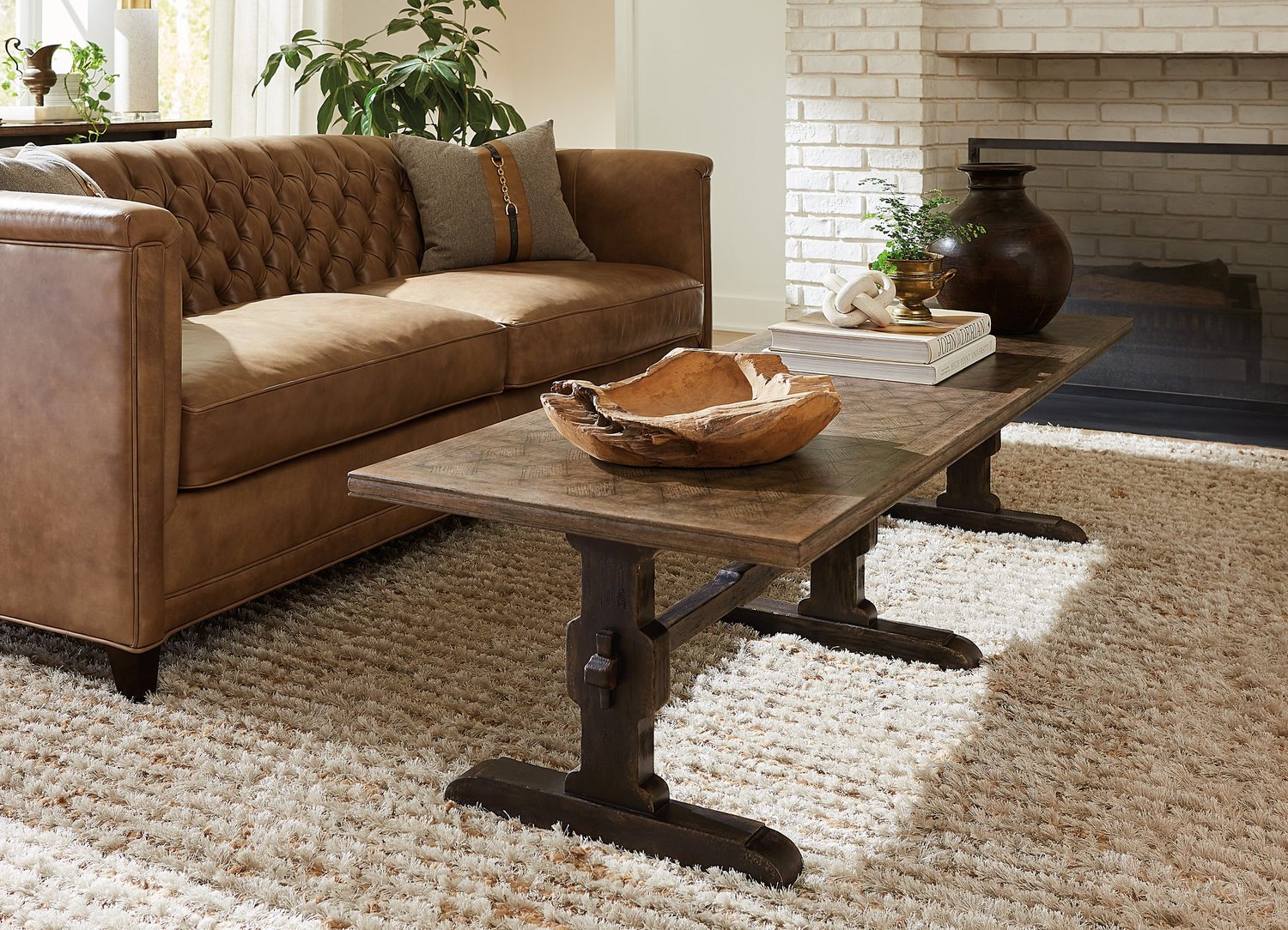 Americana Trestle Rectangle Cocktail Table — Miller's Home Furnishings