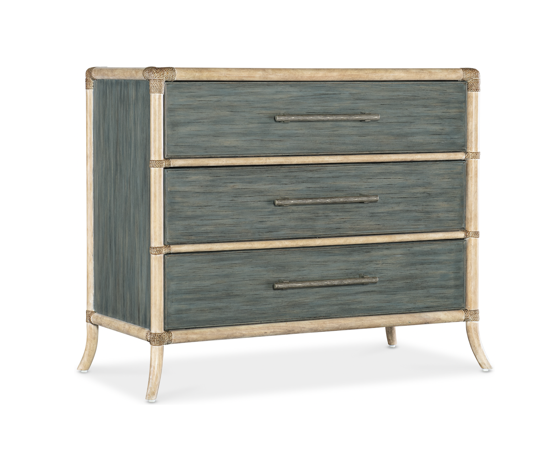 Blue Retreat Pole Rattan Chest