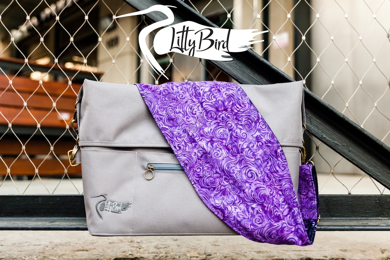 Dinah Tote with Plum Swirl Wide Wing Strap