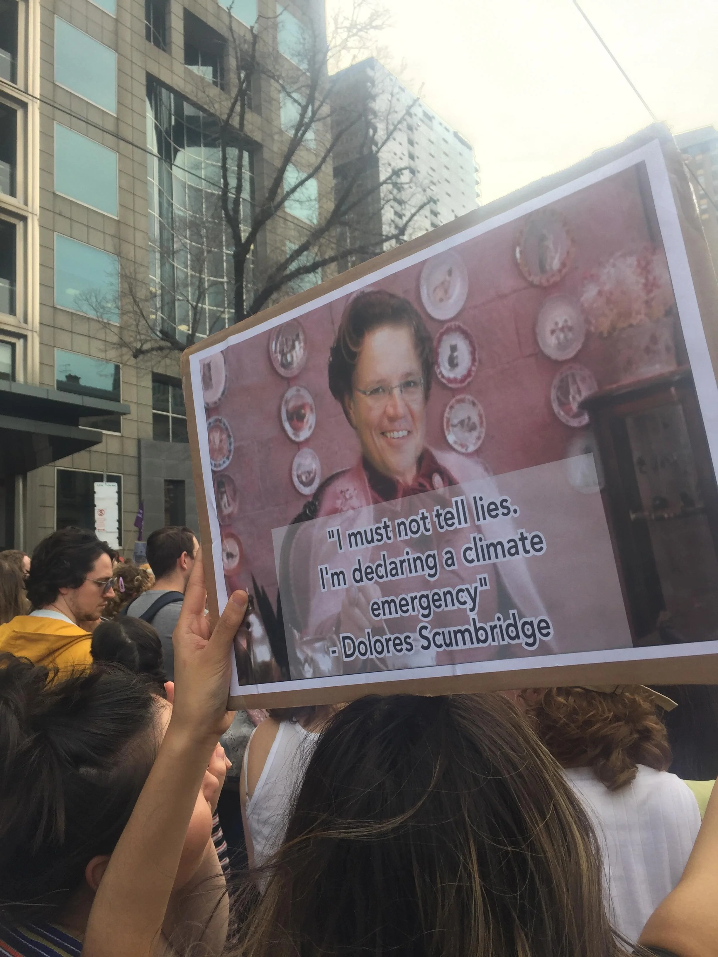 One of the many signs referencing Prime Minister Scott Morrison. Photograph by Nikkola Mikocki-Bleeker