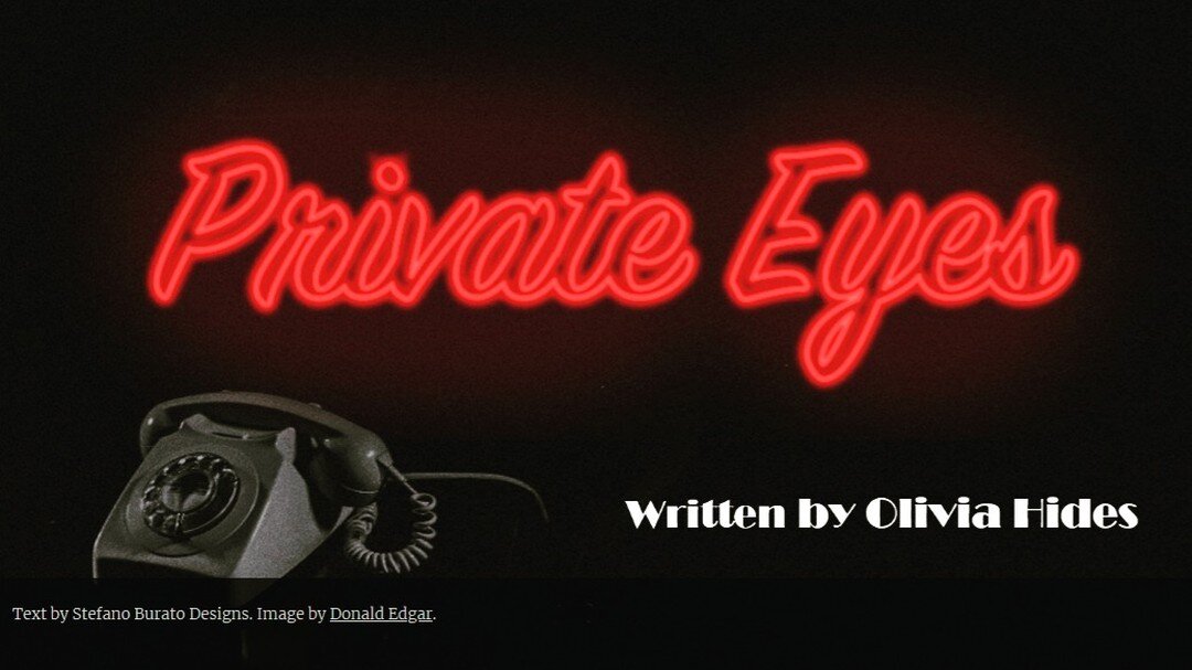 The wait is nearly over, the fourth chapter of 'Private Eyes' by @livhides is coming to the Antithesis blog this Monday at 12pm!

'Ross and Larcombe start to get some answers to the night's mystery... arrests are made, a hostage taken, a gun is fired