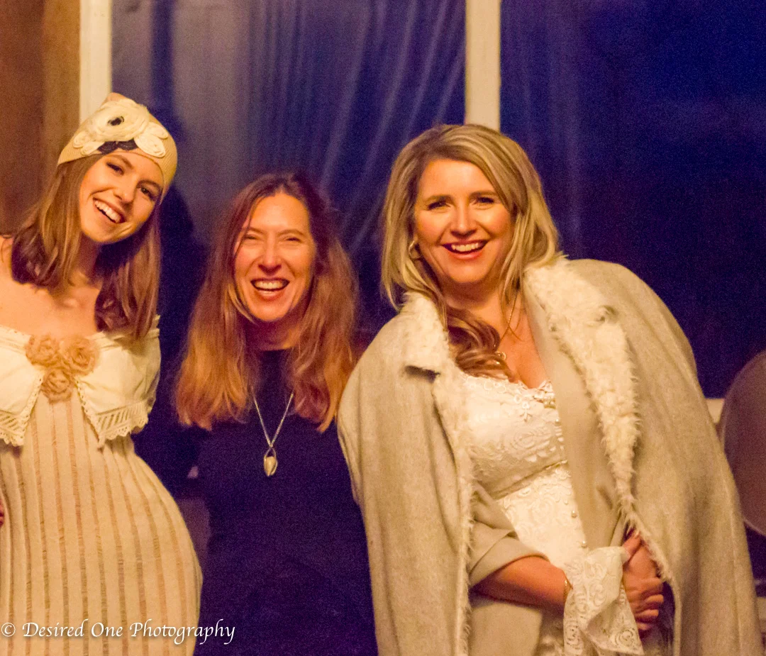 Model: Liliana Bogart on left, Designer:Kim McCormick, Model:Tetyana Golota