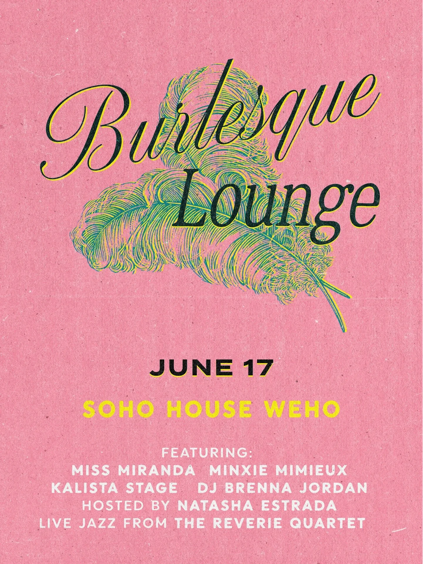 @reveriecabaret&rsquo;s Burlesque Lounge returns to @sohohouse West Hollywood next week! Classic, high glamour burlesque accompanied by live jazz, high above glittering Hollywood. 🌟

Starring:

@missmiranda
@minxie_mimieux 
@kalistastage 

Hosted by