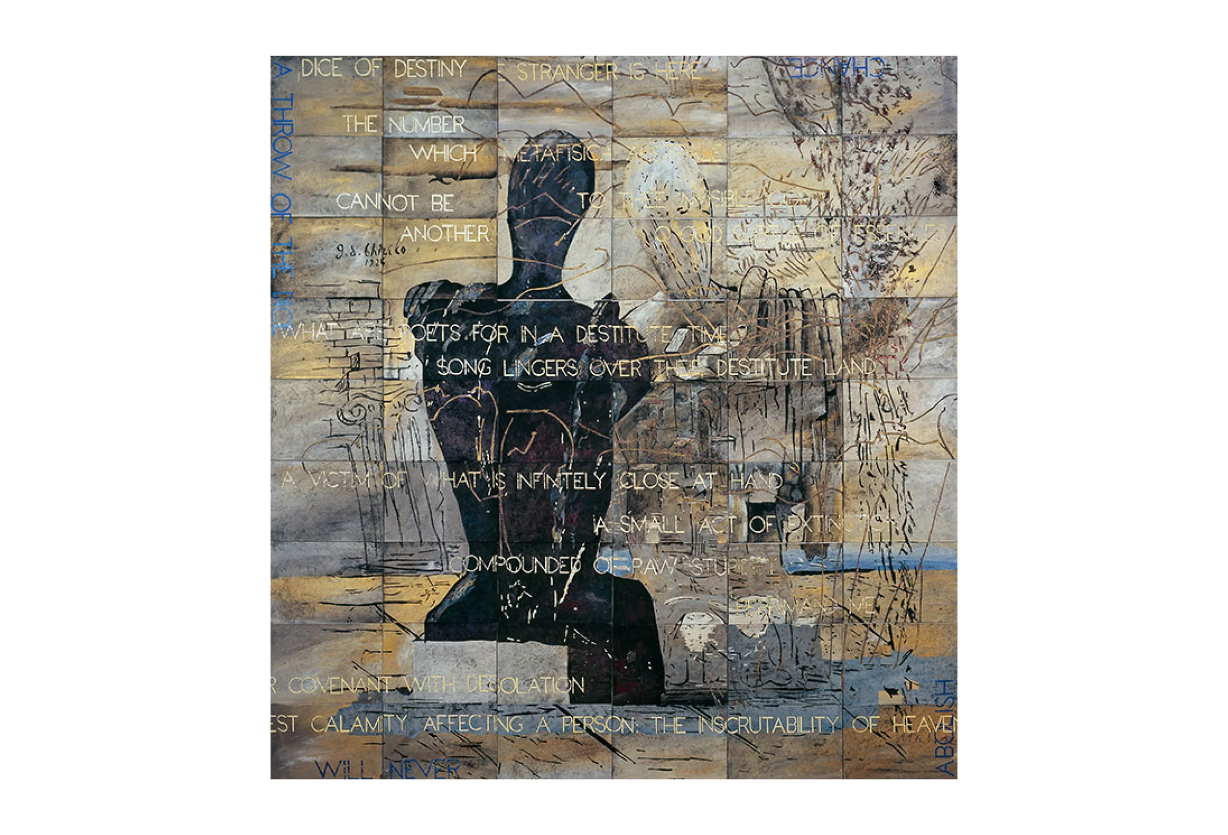Imants Tillers Time Does Not Exist , 2017 acrylic, gouache on 54 canvas boards 228.5 × 213cm