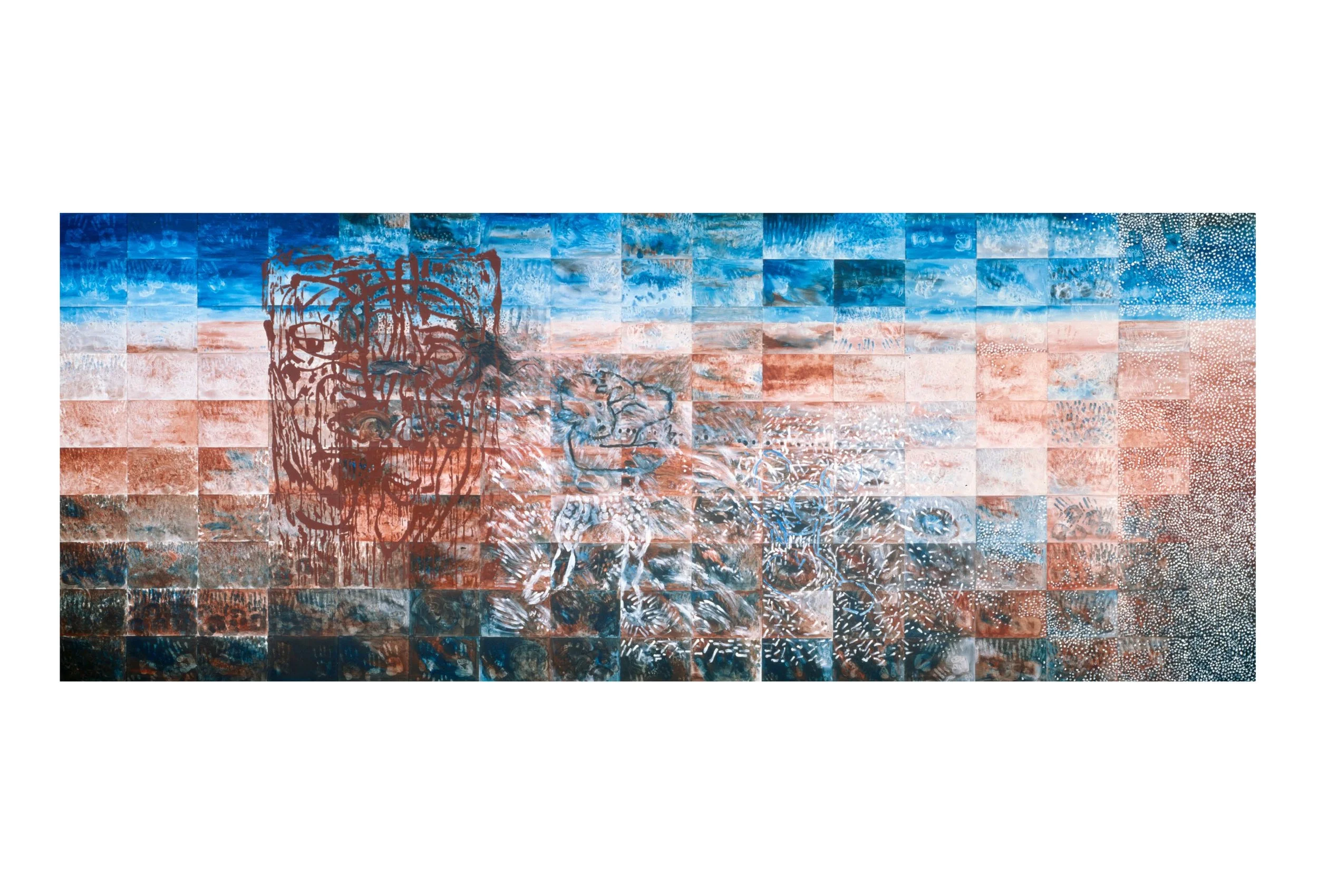 Imants Tillers The Great Metaphysical Interior , 1983 synthetic polymer paint on 170 canvasboards, nos. 670 - 839 254 x 648 cm Collection: Art Gallery of Western Australia, Perth