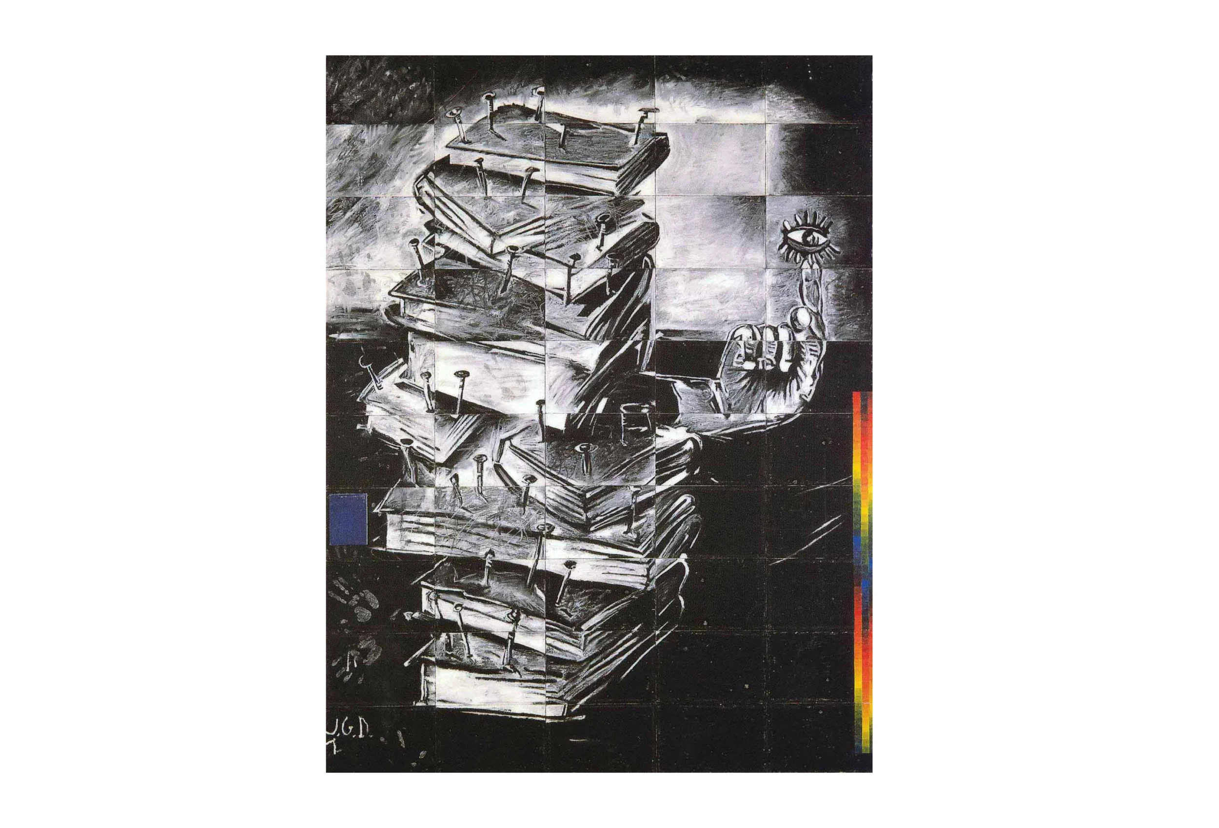 Imants Tillers The Decentered Self , 1985 synthetic polymer paint, oilstick on 51 canvasboards, nos. 6450 - 6500 254.0 x 190.5 cm Private Collection, Australia