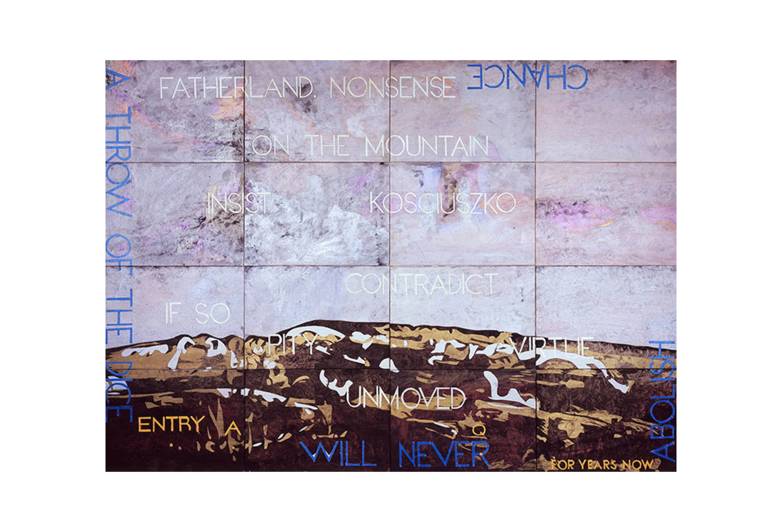 Imants Tillers Nature Speaks: AQ acrylic, gouache on 16 canvas boards 101 × 142cm