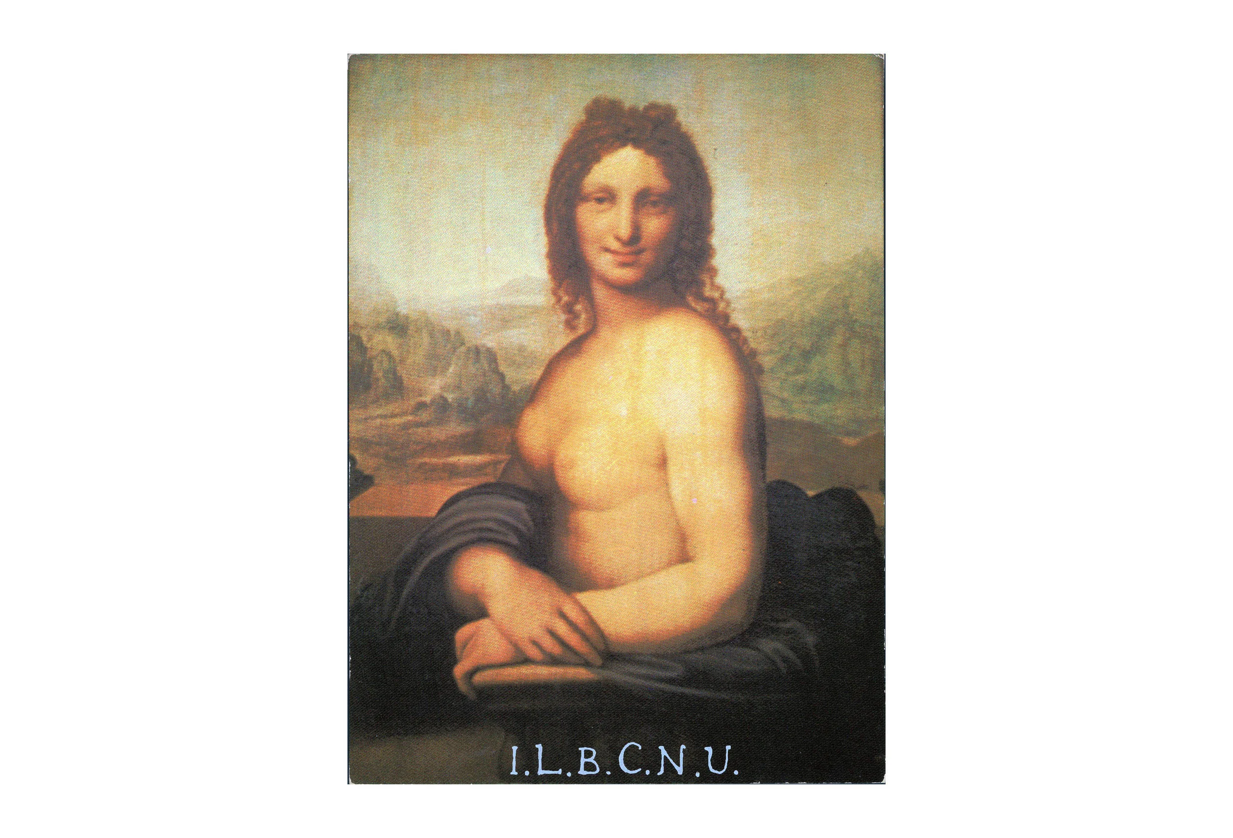 Imants Tillers I.L.B.C.N.U , 1973 silk screen on postcard 15.4 x 11.3 cm Various Collections, including the National Gallery of Australia, Canberra