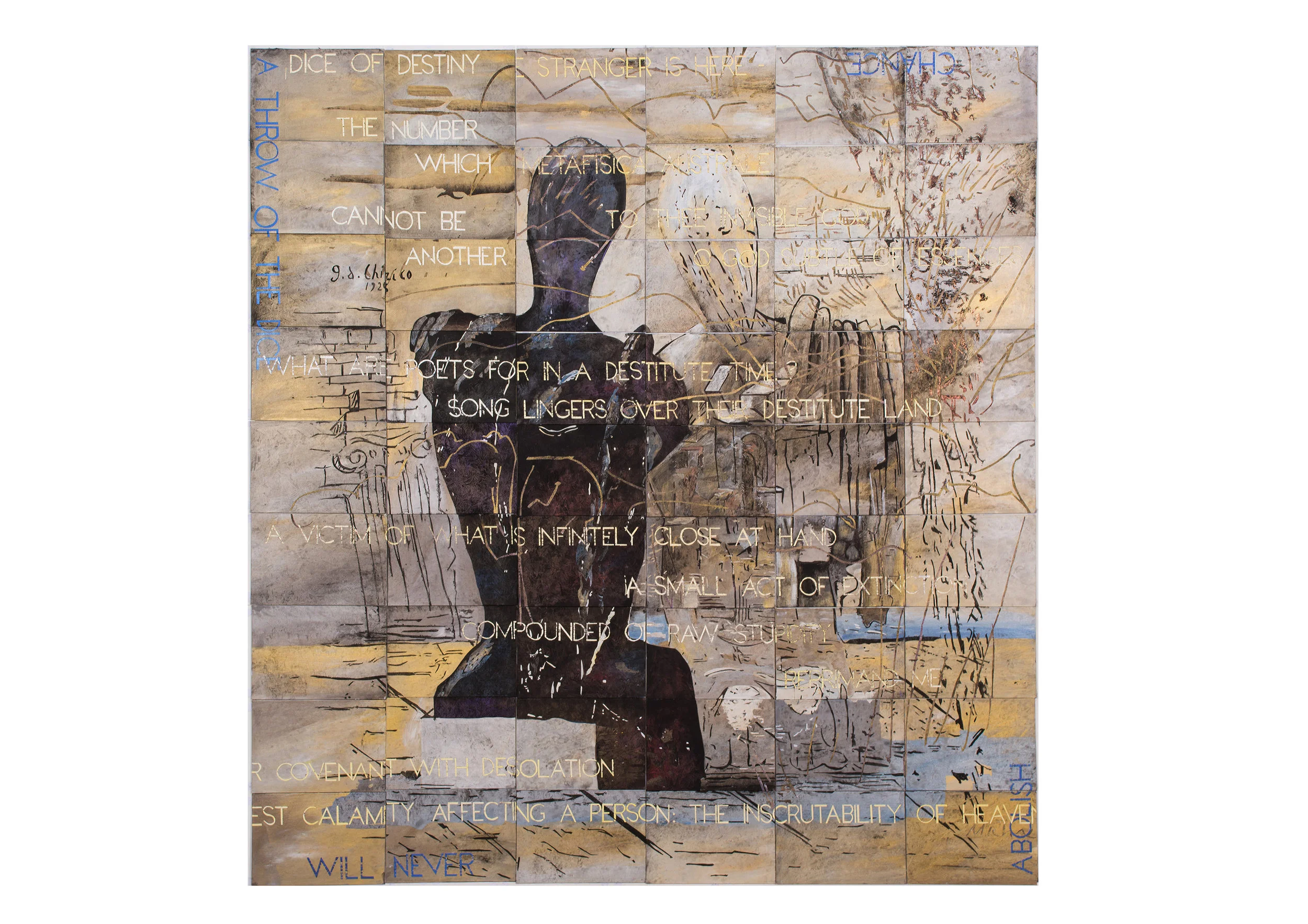 Imants Tillers Time Does Not Exist , 2017 acrylic, gouache on 54 canvas boards 228.5 × 213 cm Exhibited: Imants Tillers: In Normal Times , Roslyn Oxley9 Gallery, Sydney, 2017