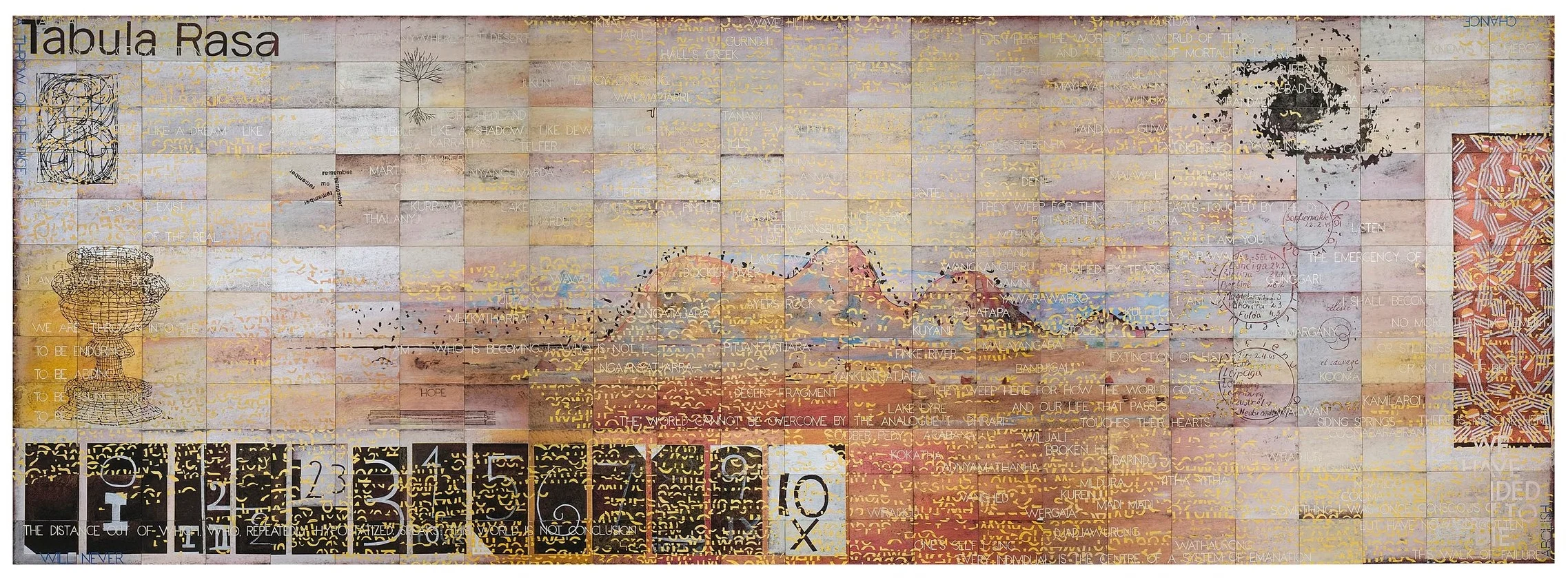 Imants Tillers Tabula Rasa (For My Father) , 2011 synthetic polymer paint, gouache on 288 canvasboards, nos. 87889 - 88176 304.8 × 853.4cm Collection: Museum of Contemporary Art, Sydney