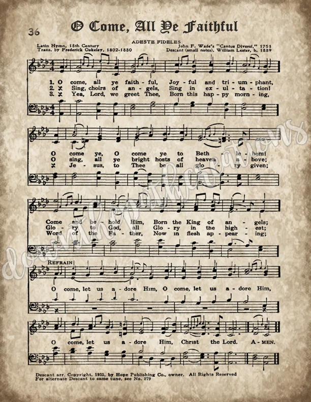 Set of 3 Vintage Christmas Carols - Sheet Music — Down the Path Creations for Free Printable Christmas Sheet Music For Crafts