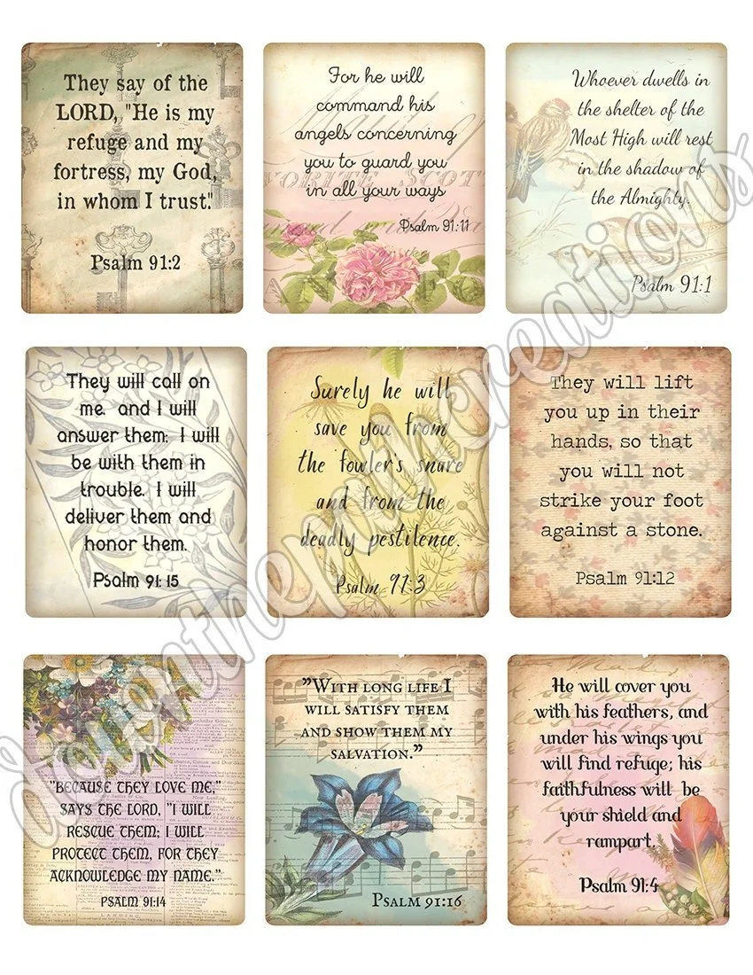 psalm 91 printable bible verse cards — down the path creations