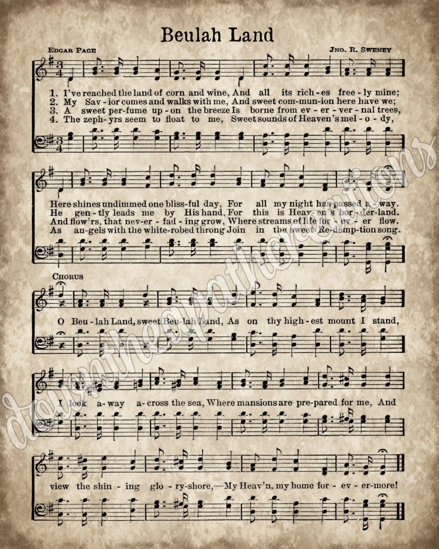 beulah-land-hymn-print-printable-vintage-sheet-music-down-the-path-creations for Downloadable Pdf Free Printable Hymn Sheet Music Beulah Land Hymn Print, Printable Vintage Sheet Music — Down the Path Creations for Downloadable Pdf Free Printable Hymn Sheet Music