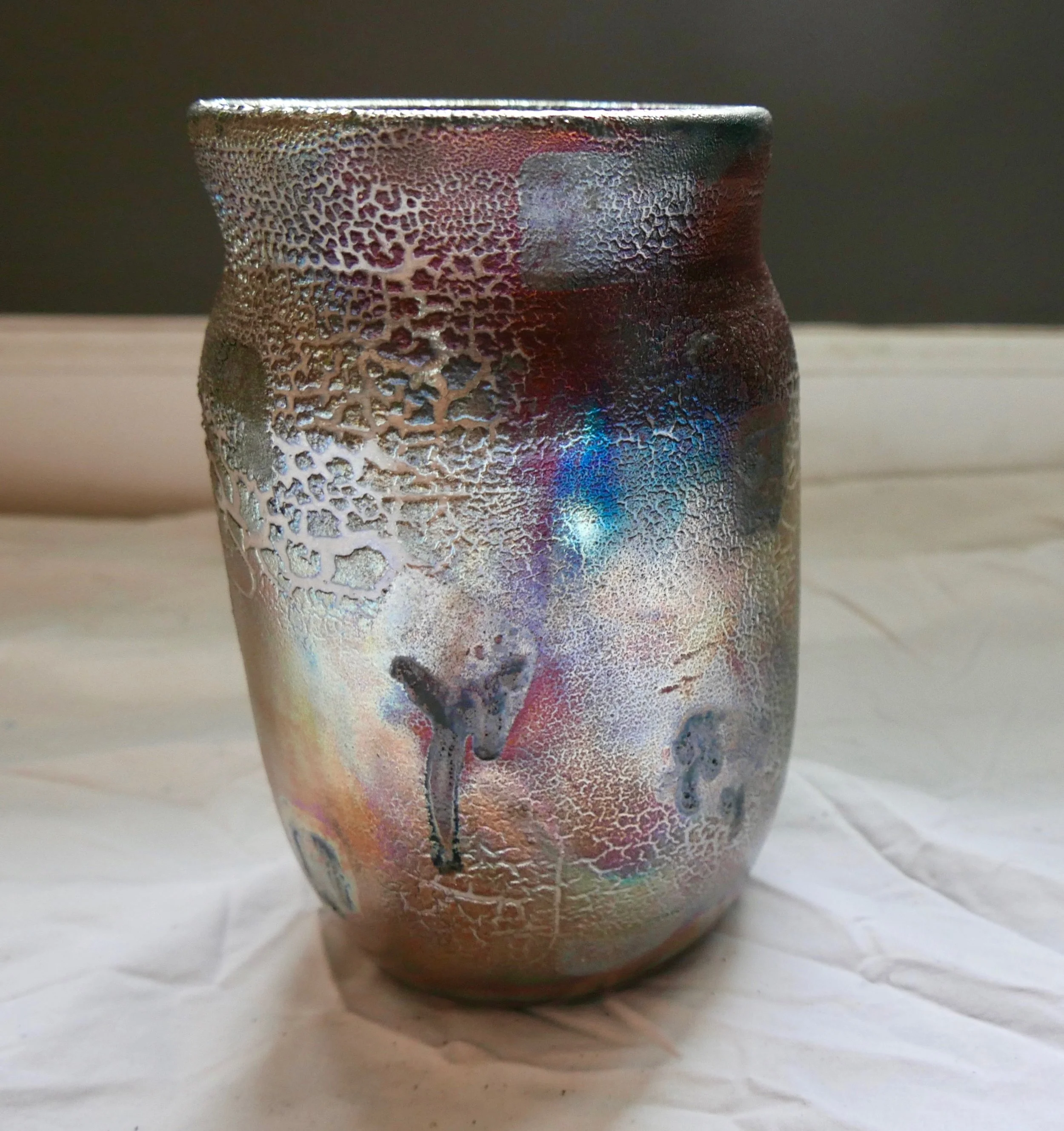 Raku Rainbow Vase