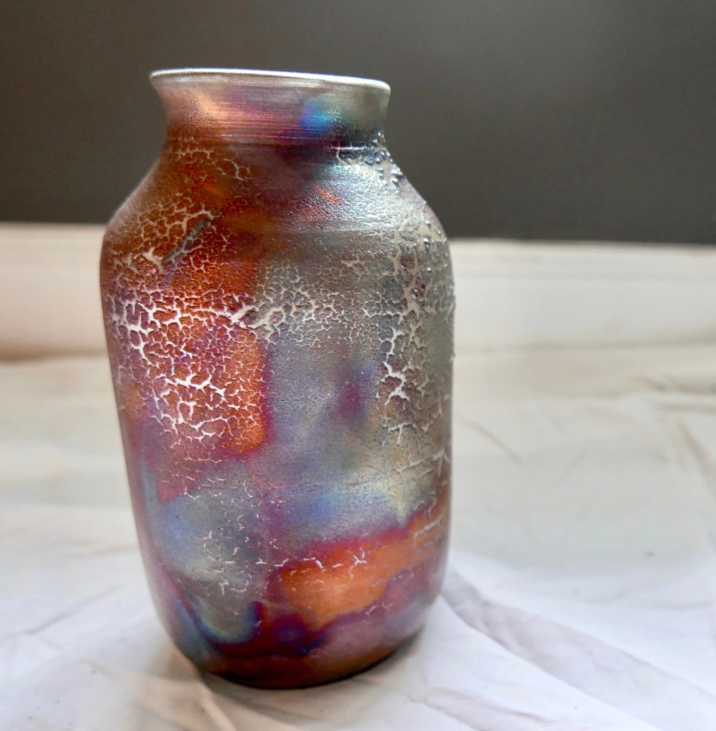 Raku Rainbow Bottle