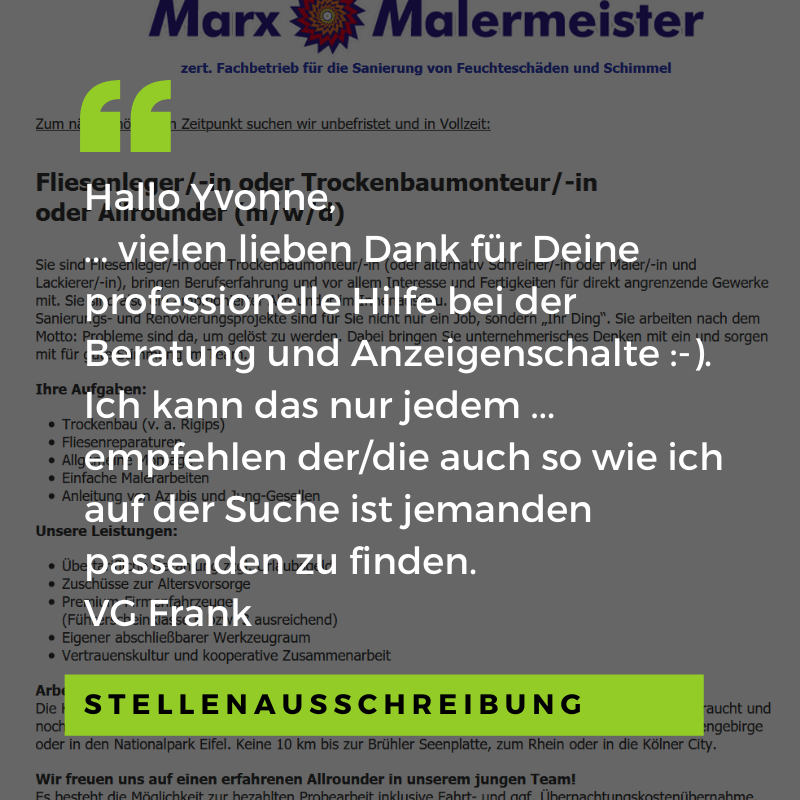 Feedback Marx Malermeister Hürth