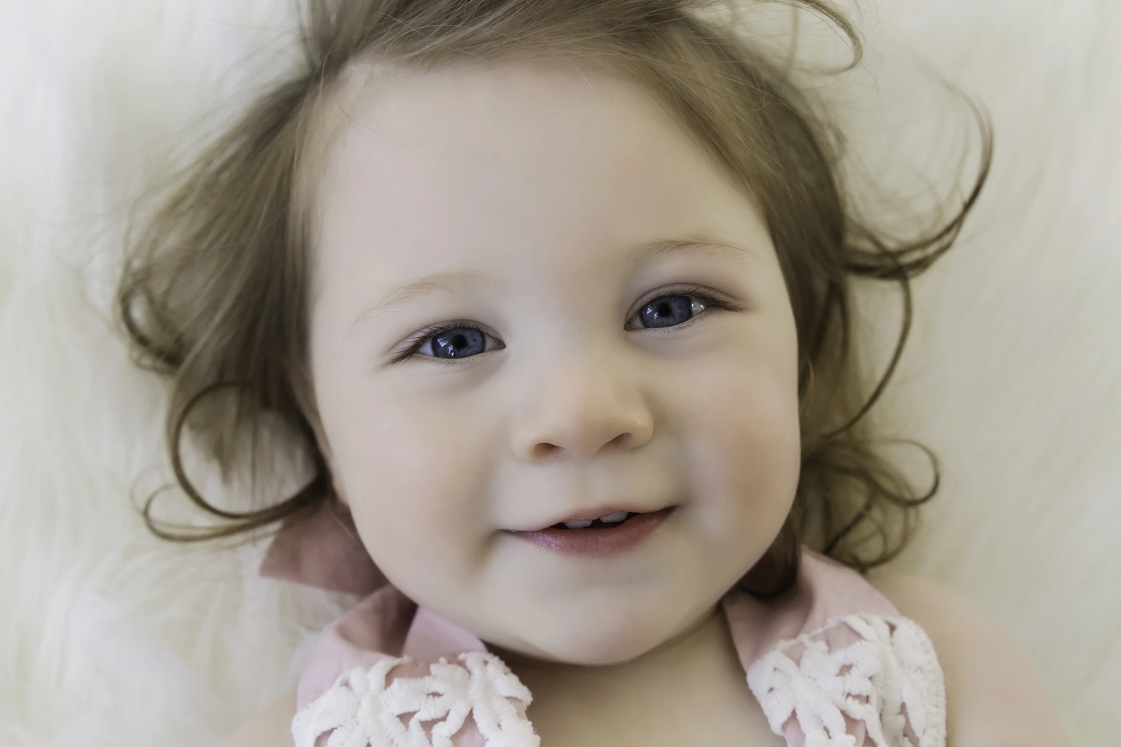 first birthday milestone baby portrait by Liquid Light Photography